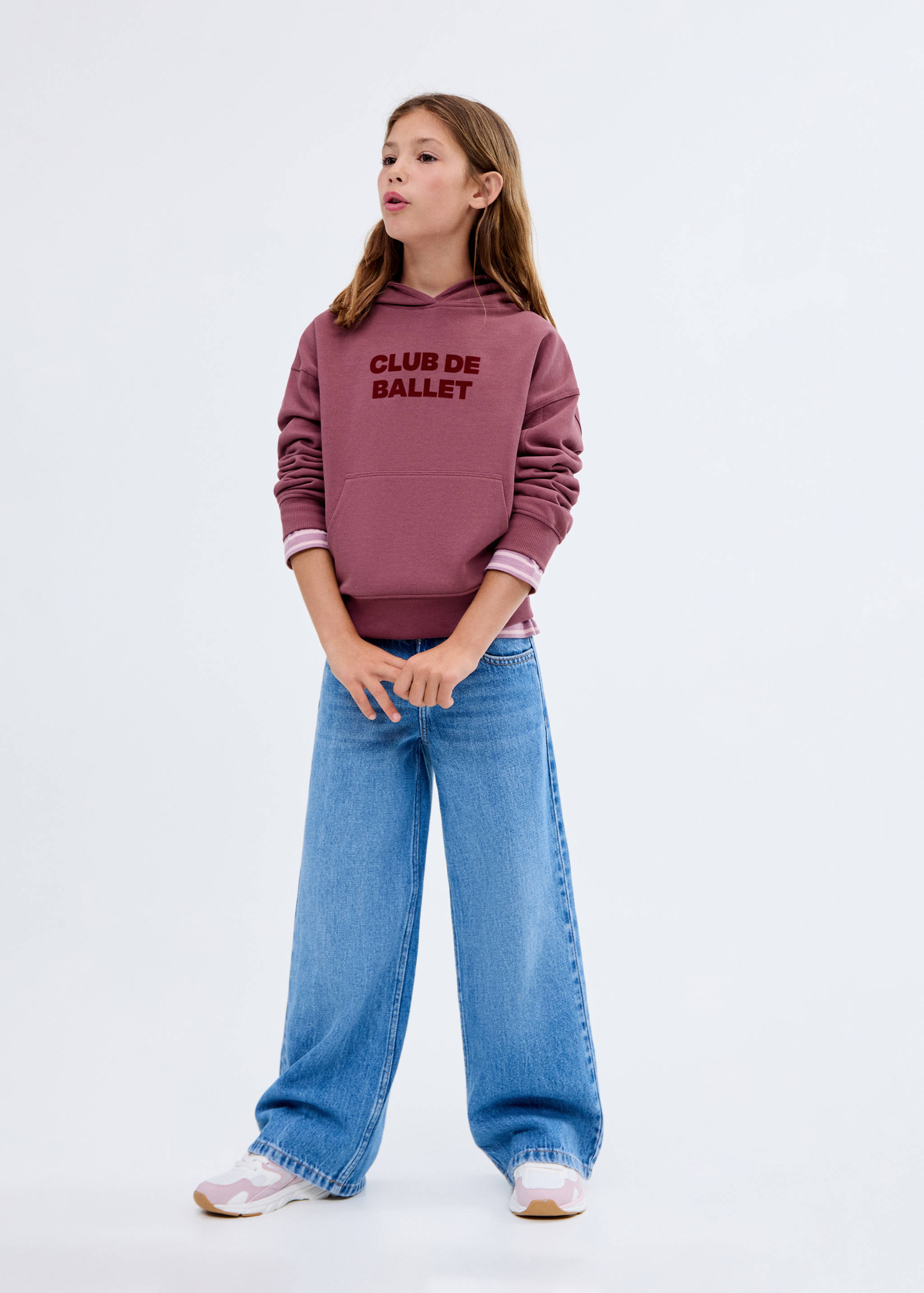 Gemustertes Kapuzen-Sweatshirt - Allgemeine Ansicht