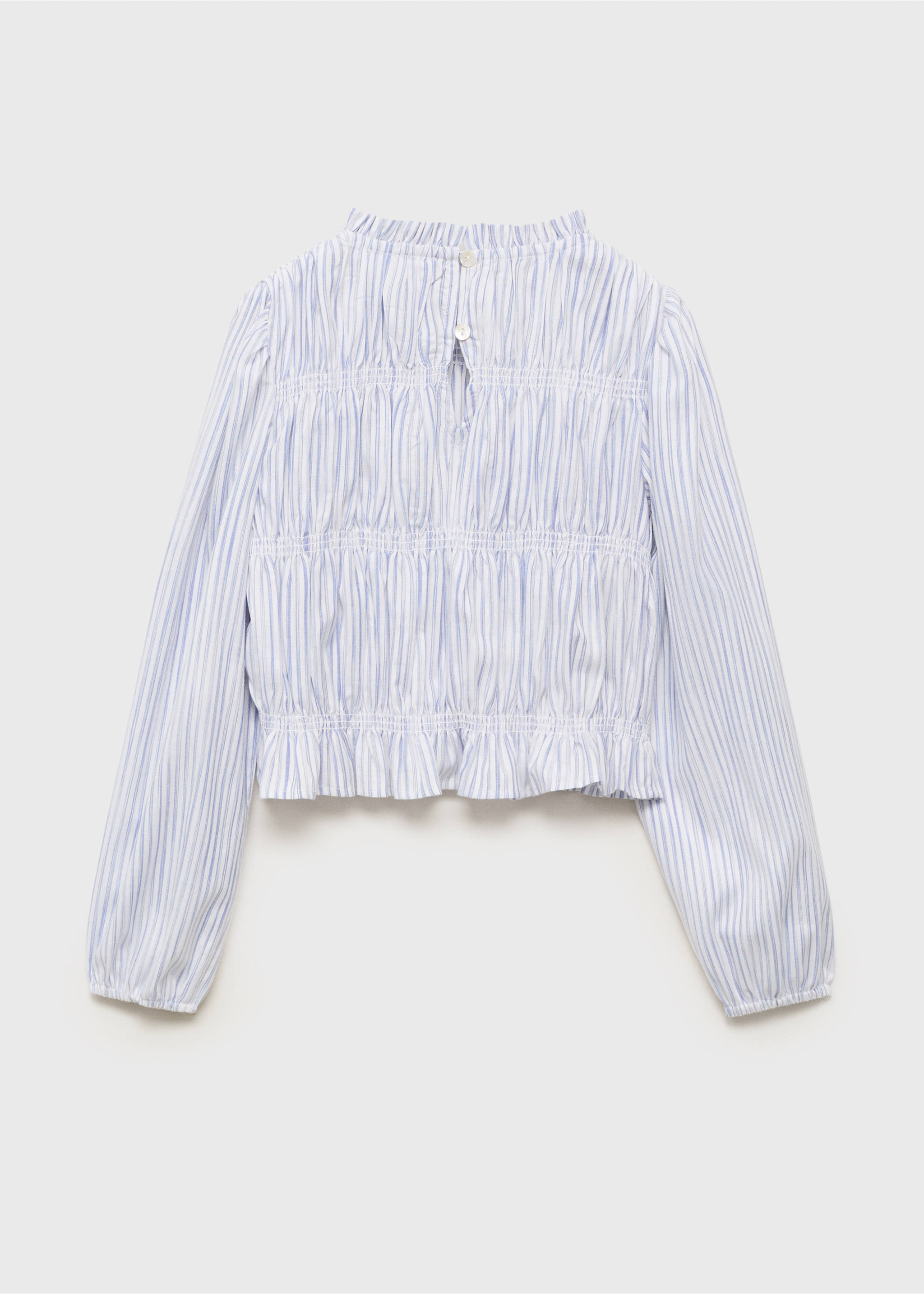 Blouse à rayures en coton - Verso de l’article, Bleu. Ref: 17033287-00.