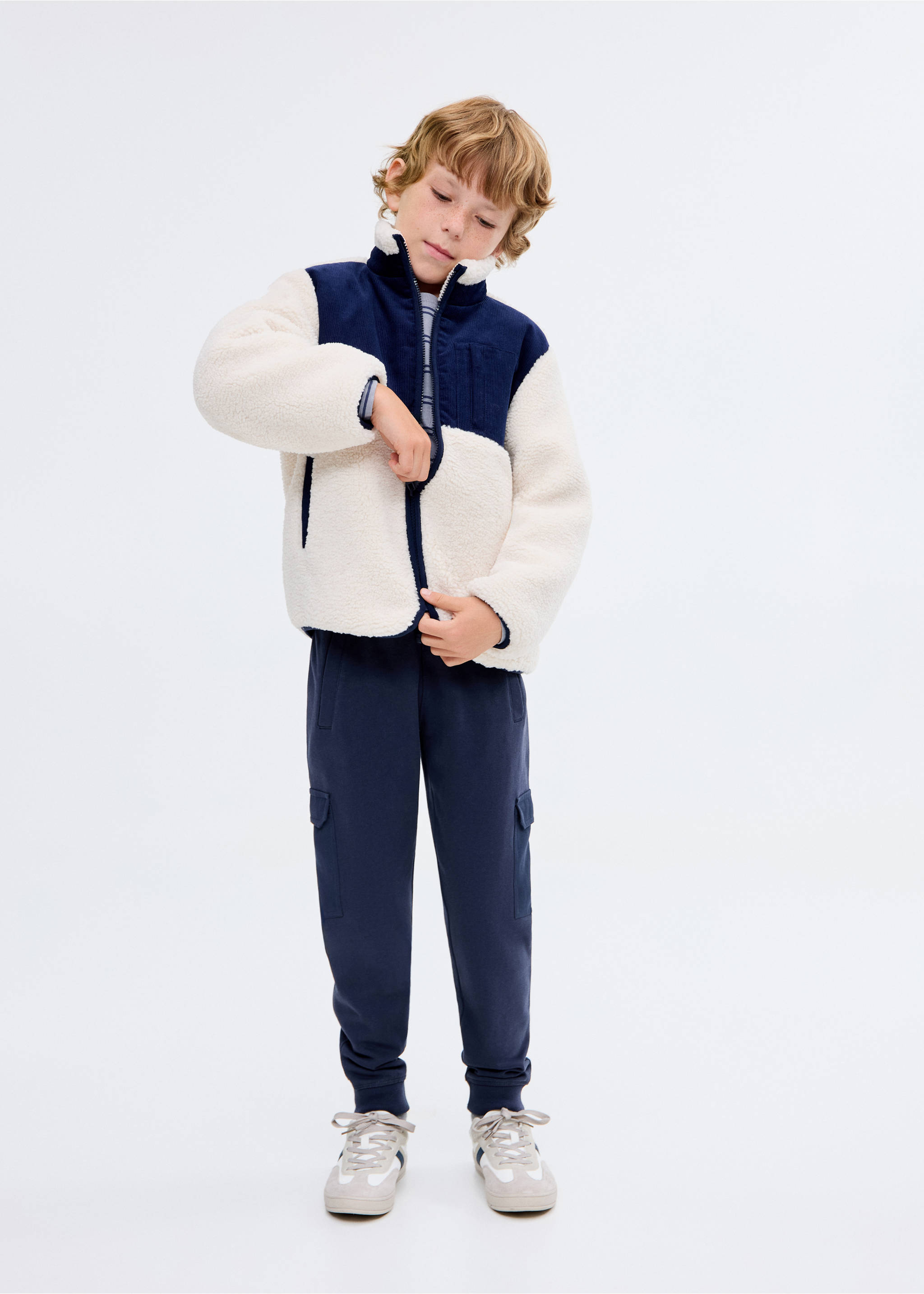 Cargo joggers with drawstring - Medium plane, Navy. Ref: 17033288-00.