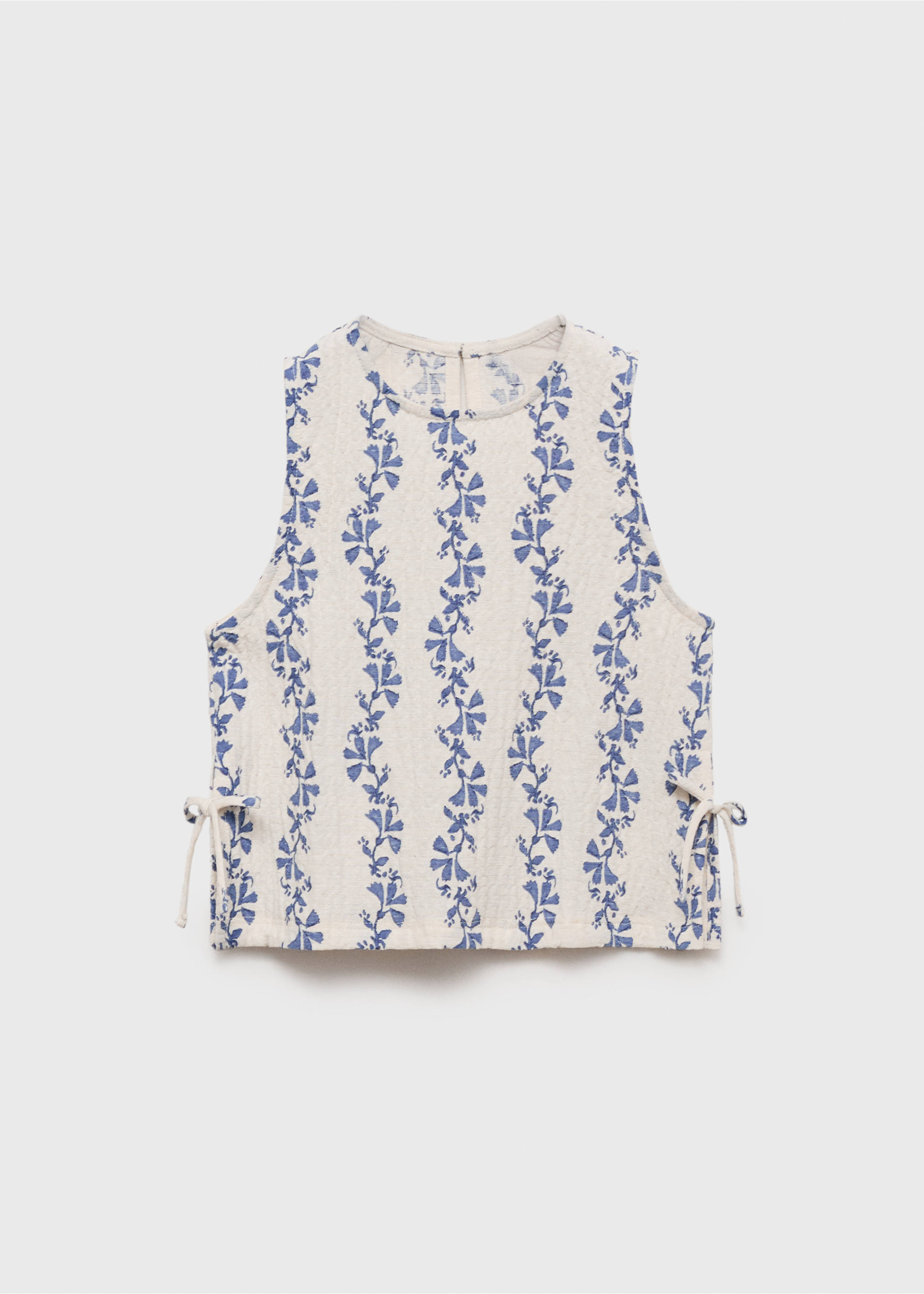Blouse imprimée nœuds - Article sans modèle, Écru. Ref: 17033291-00.