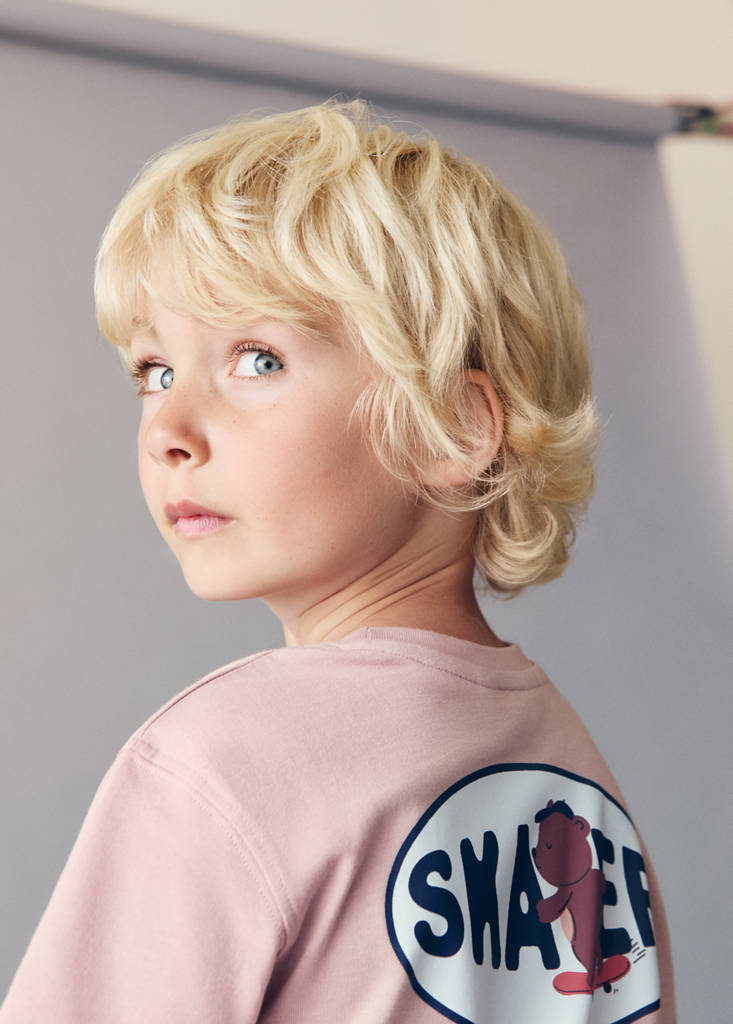 Printed cotton-blend T-shirt — Pale Pink