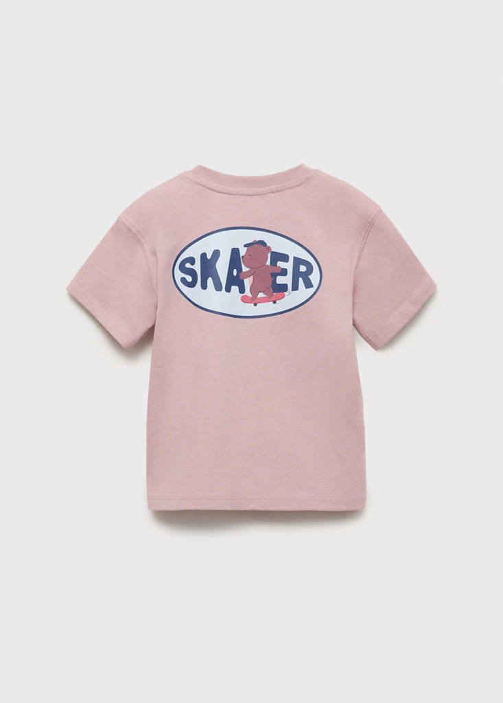Printed cotton-blend T-shirt — Pale Pink