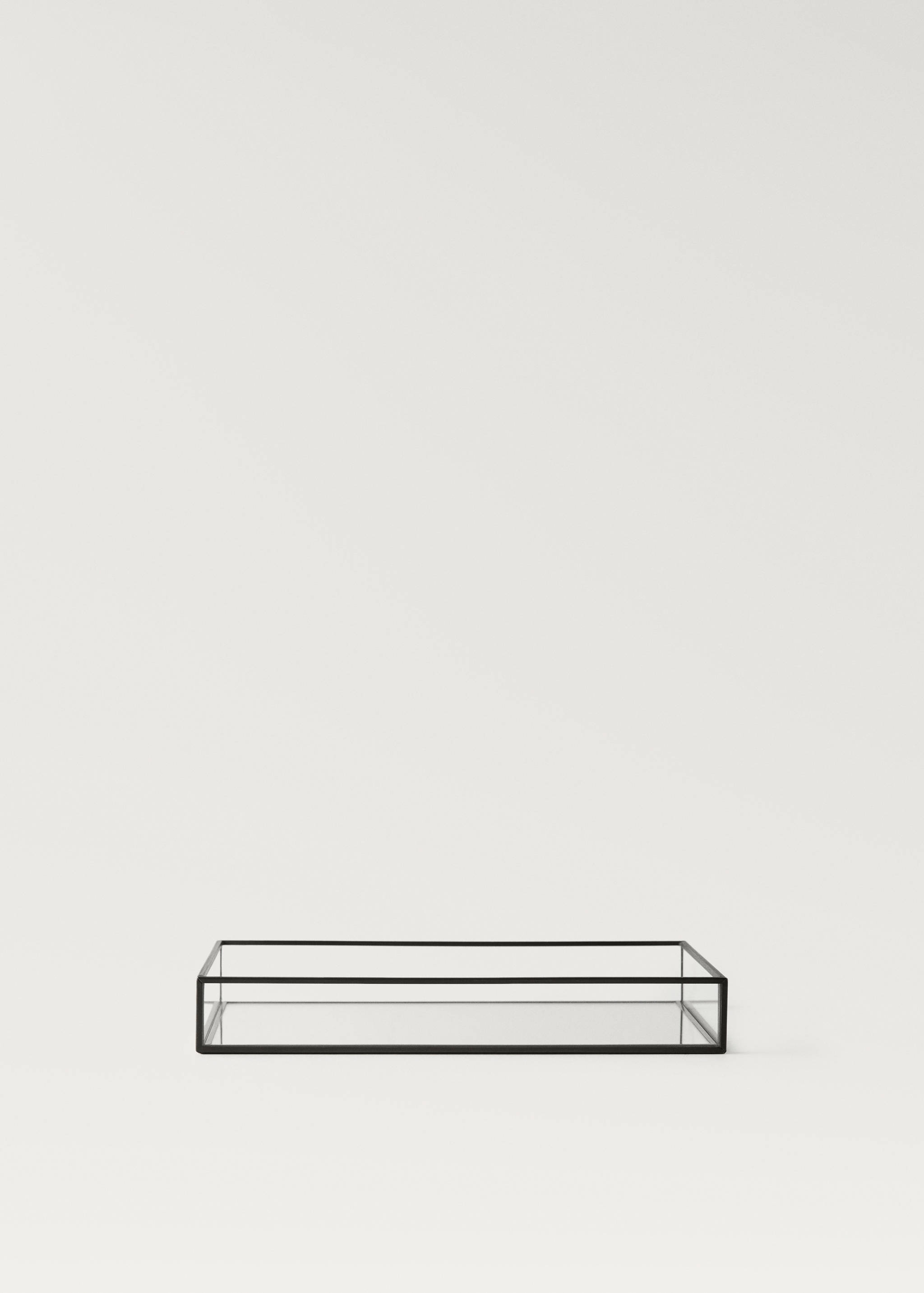 Średnia dekoracyjna taca z metalowym brzegiem - Artykuł bez modela/modelki