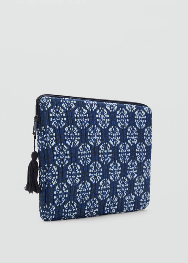 Mango Printed Laptop Case In Blue