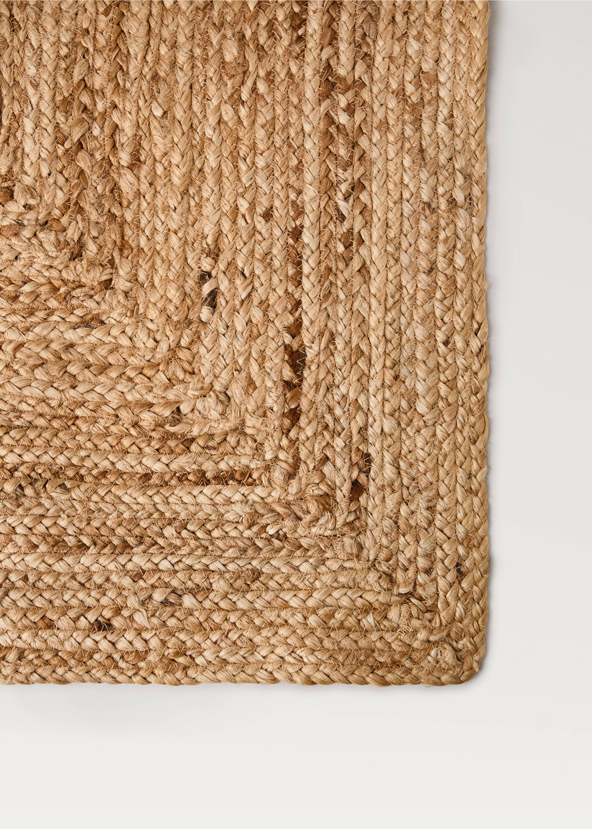 Large woven natural fibre jute carpet - Details of the article 3, Beige. Ref: 17033329-00.