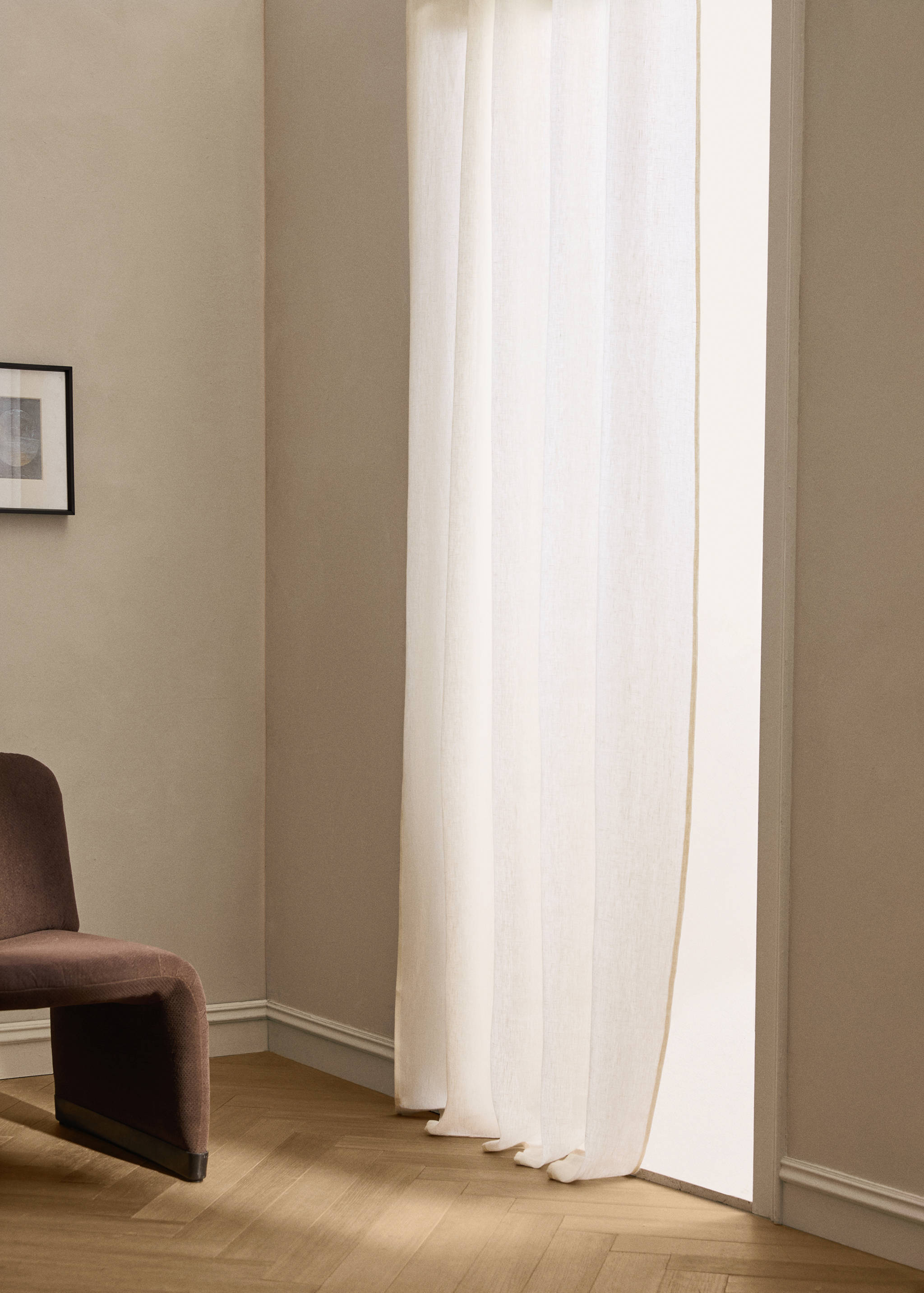 Linen medium-opacity curtain - General plane