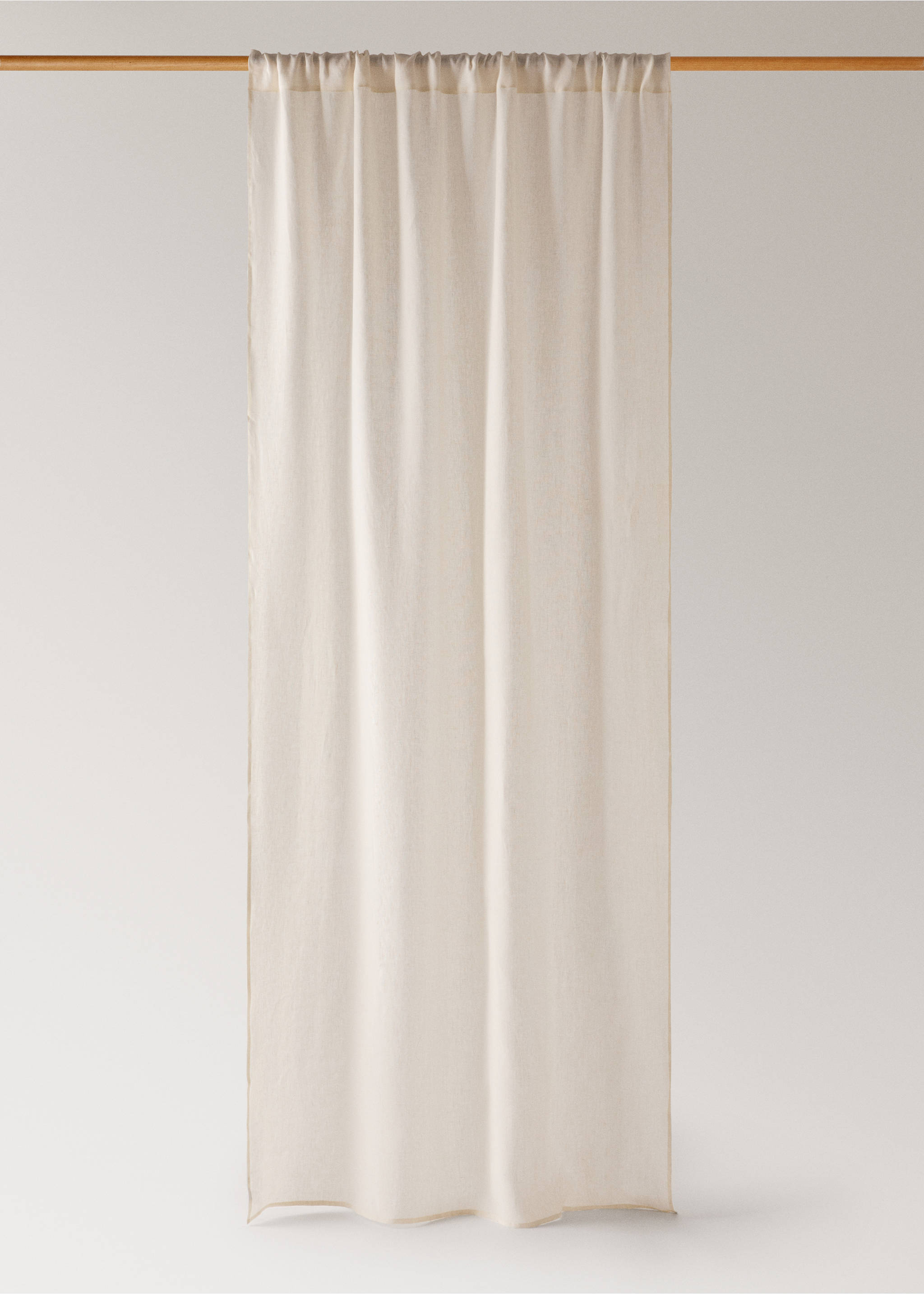 Linen medium-opacity curtain - Article without model, Ecru. Ref: 17033335-00.