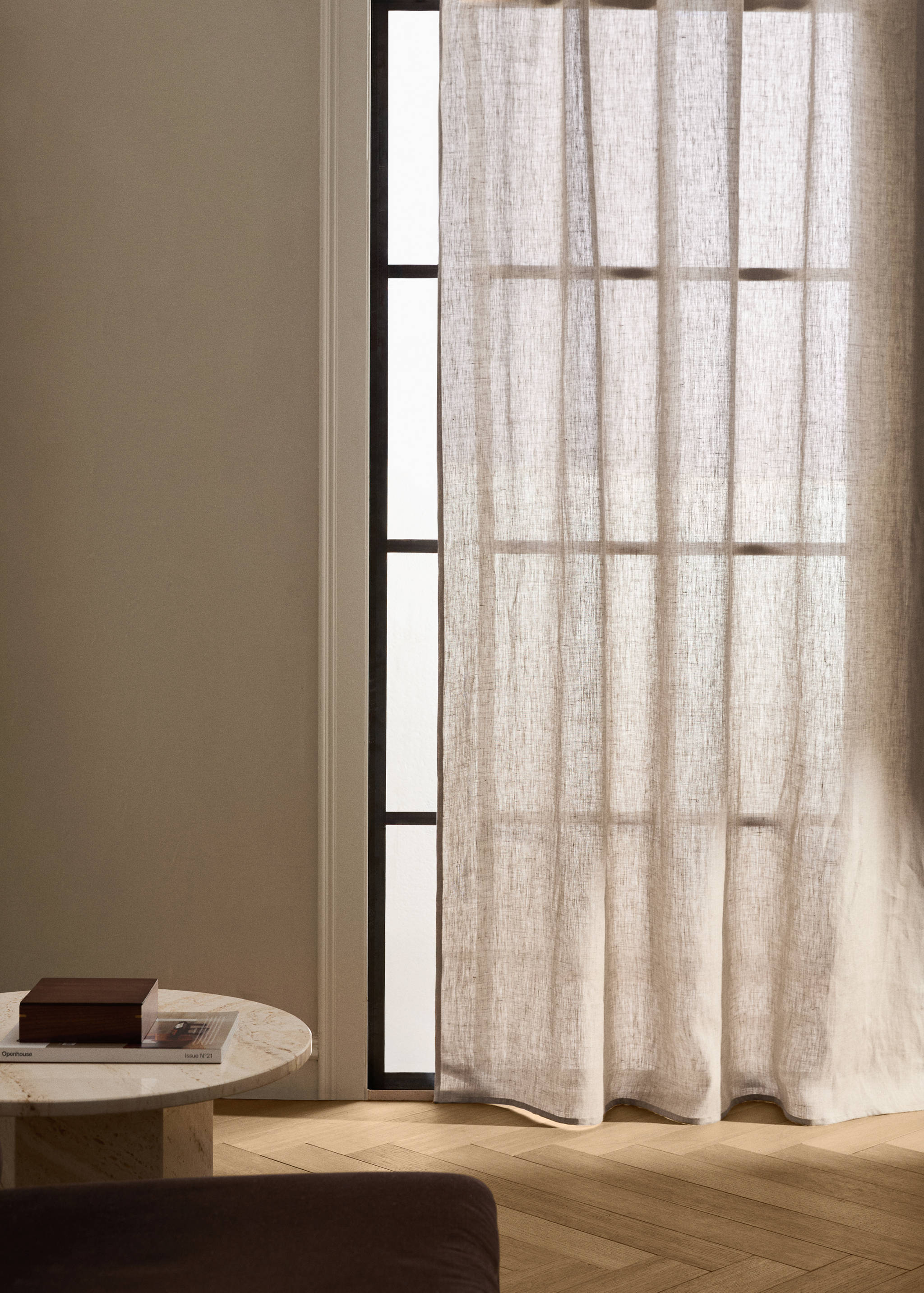 Linen medium-opacity curtain - General plane