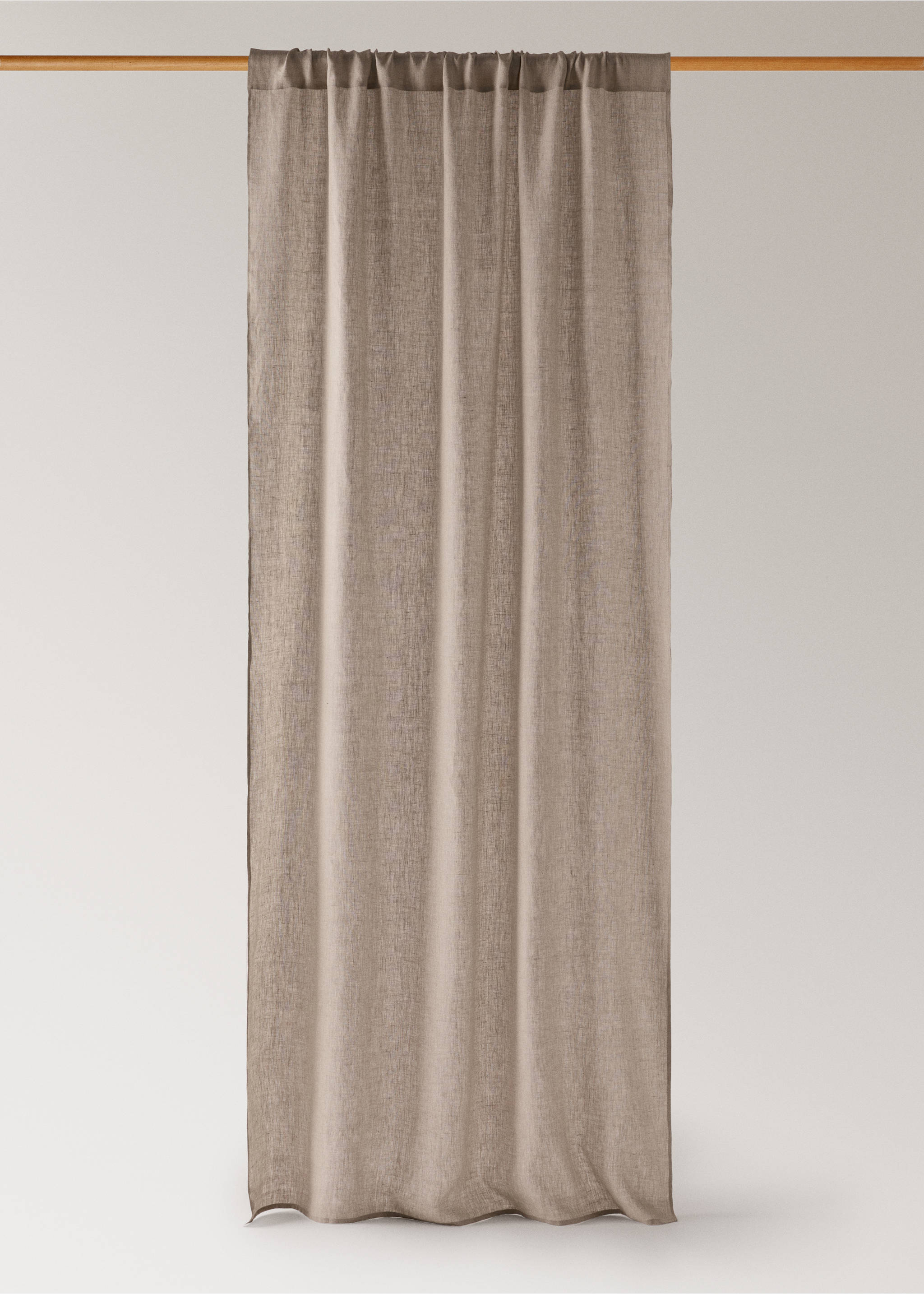 Közepesen áttetsző lenfüggöny - Termék modell nélkül, Homok. Ref: 17033335-00.