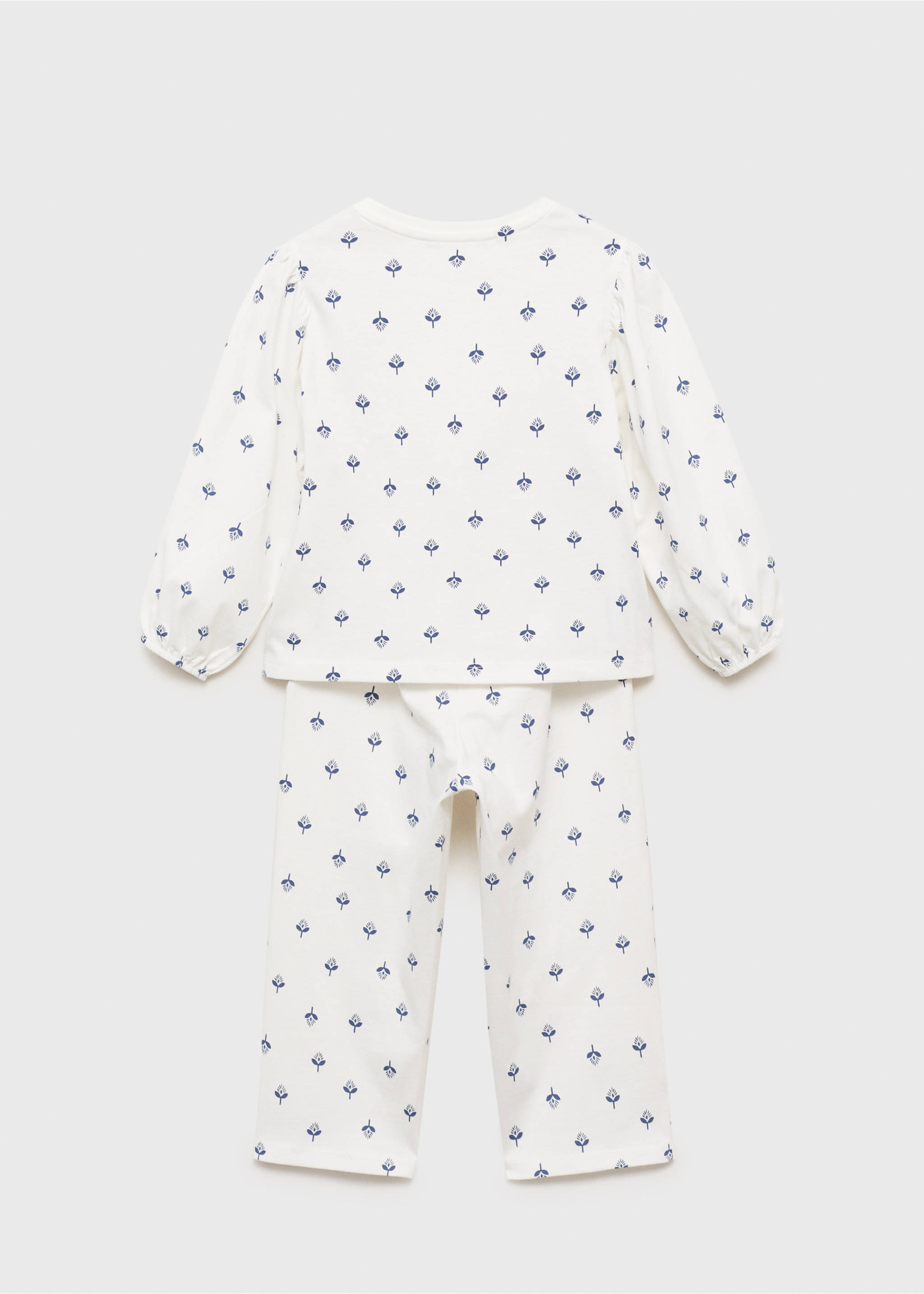 Pijama algodón estampado - Reverso del artículo, Blanco roto. Ref: 17033797-00.