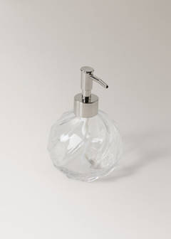 Glass soap dispenser with wave pattern — Ice Grey 2