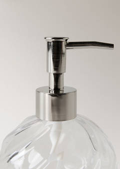Glass soap dispenser with wave pattern — Ice Grey 3