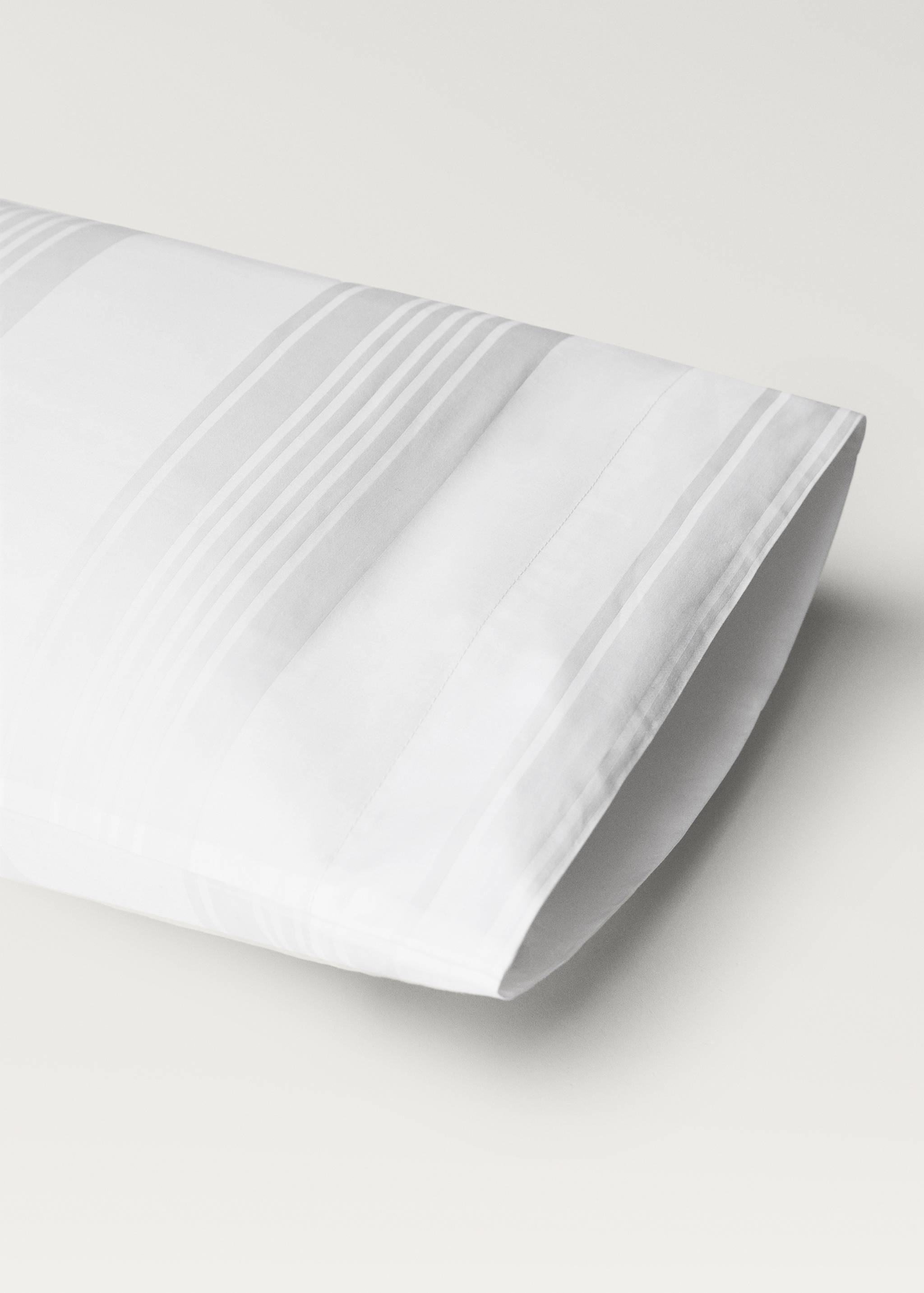 Cotton sateen 300 thread count striped pillowcase 45x110 cm - Details of the article 1