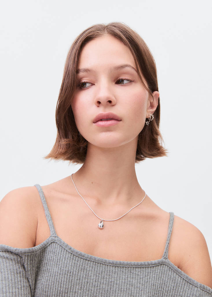 Knitted dress with cut-out — Dark Heather Grey