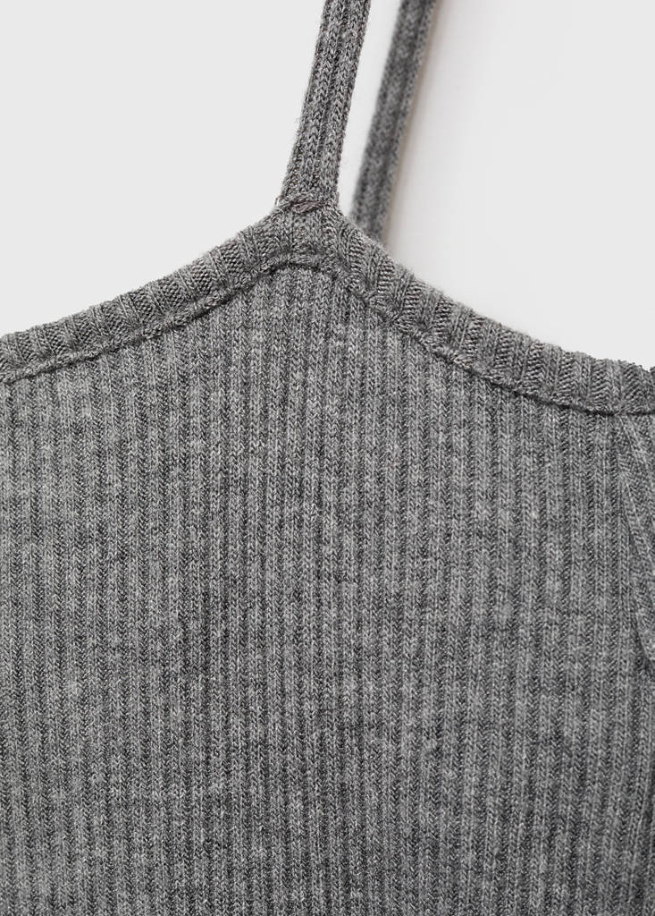 Knitted dress with cut-out — Dark Heather Grey