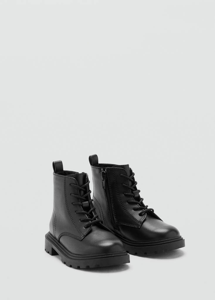 Leather lace-up boots — Black