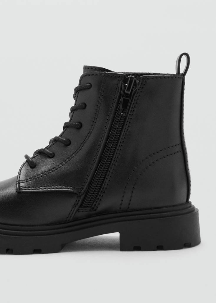 Leather lace-up boots — Black