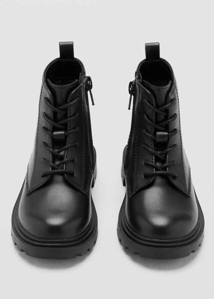 Leather lace-up boots — Black