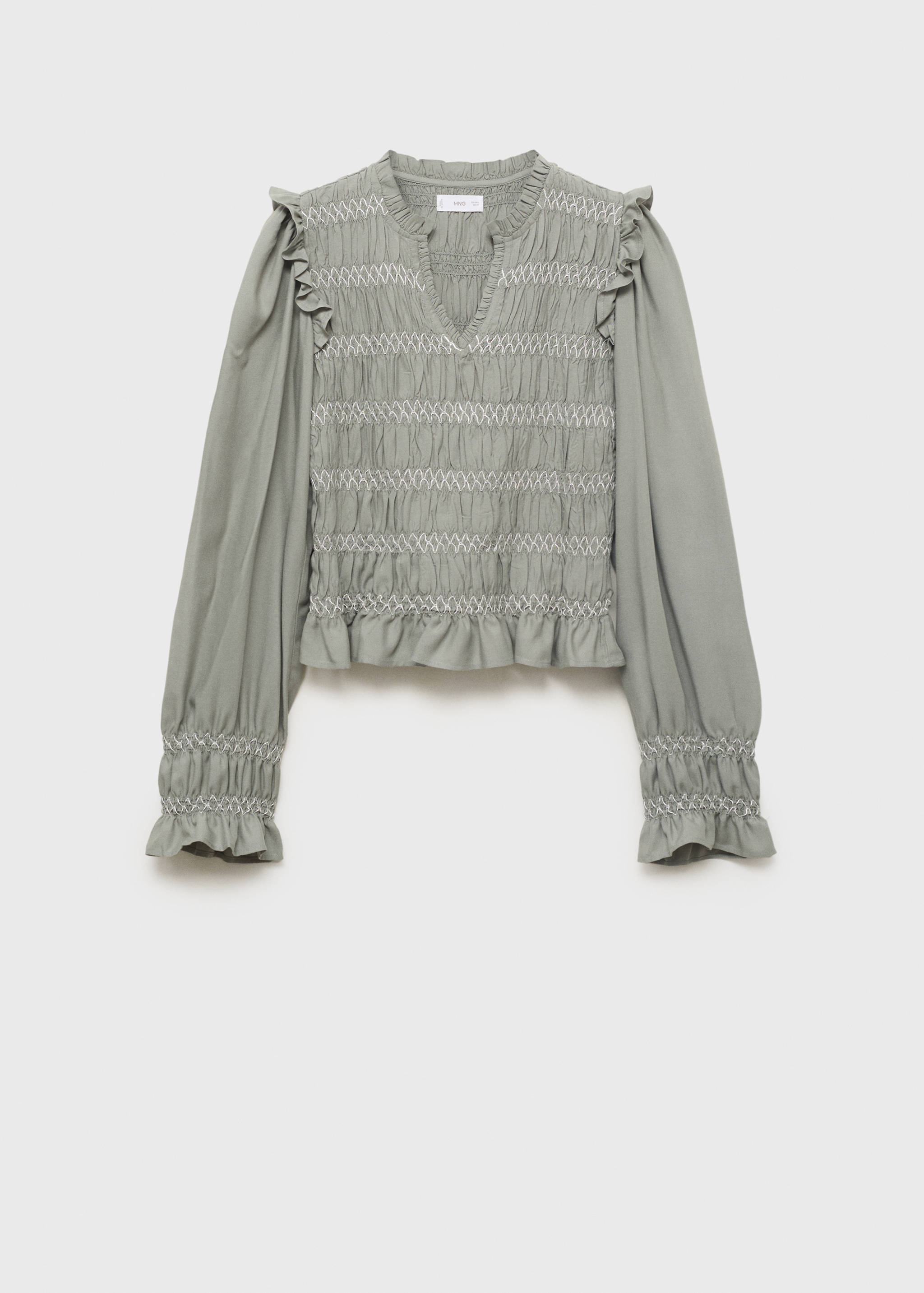 Blusa fruncida detalles bordados - Artículo sin modelo