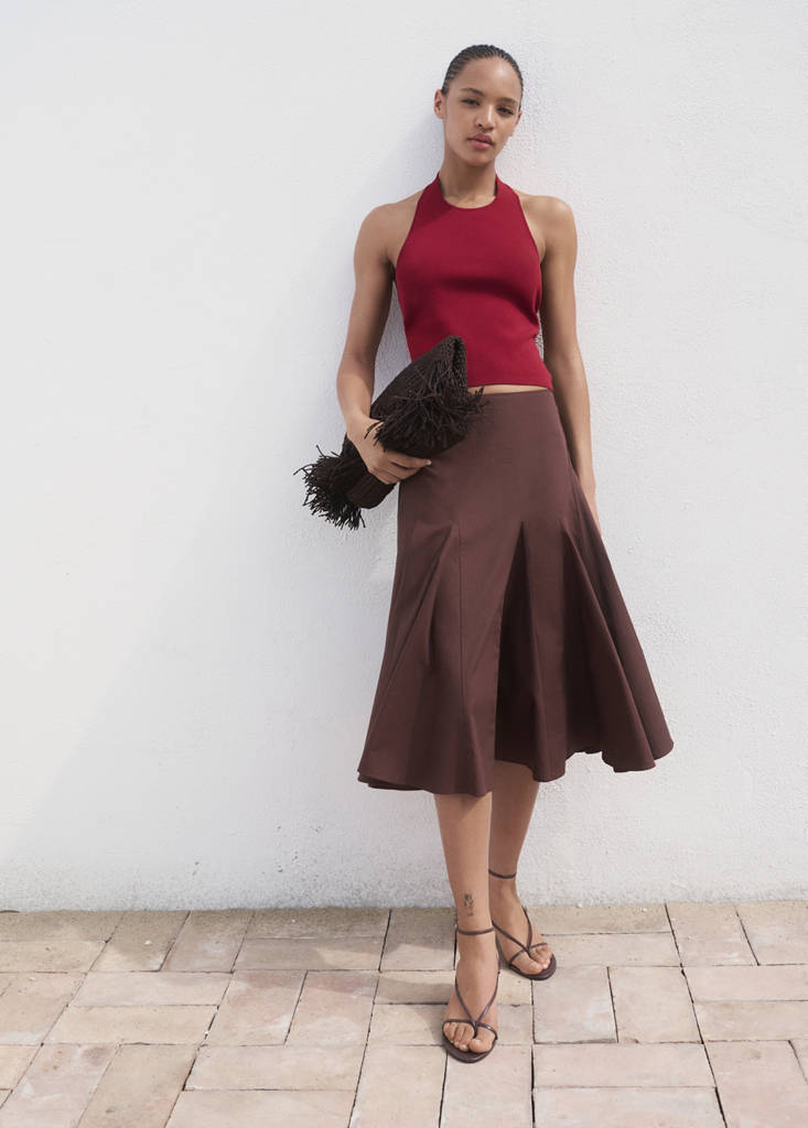Knitted top with hoop detail — Wine