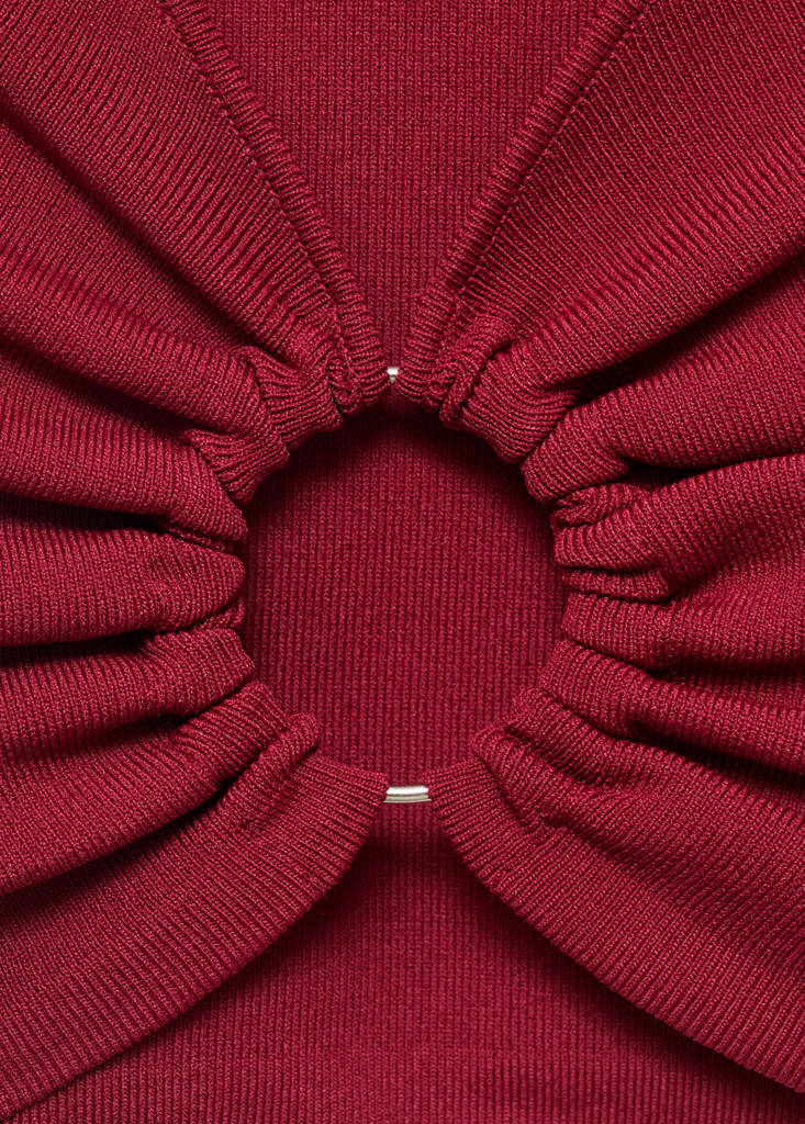 Knitted top with hoop detail — Wine