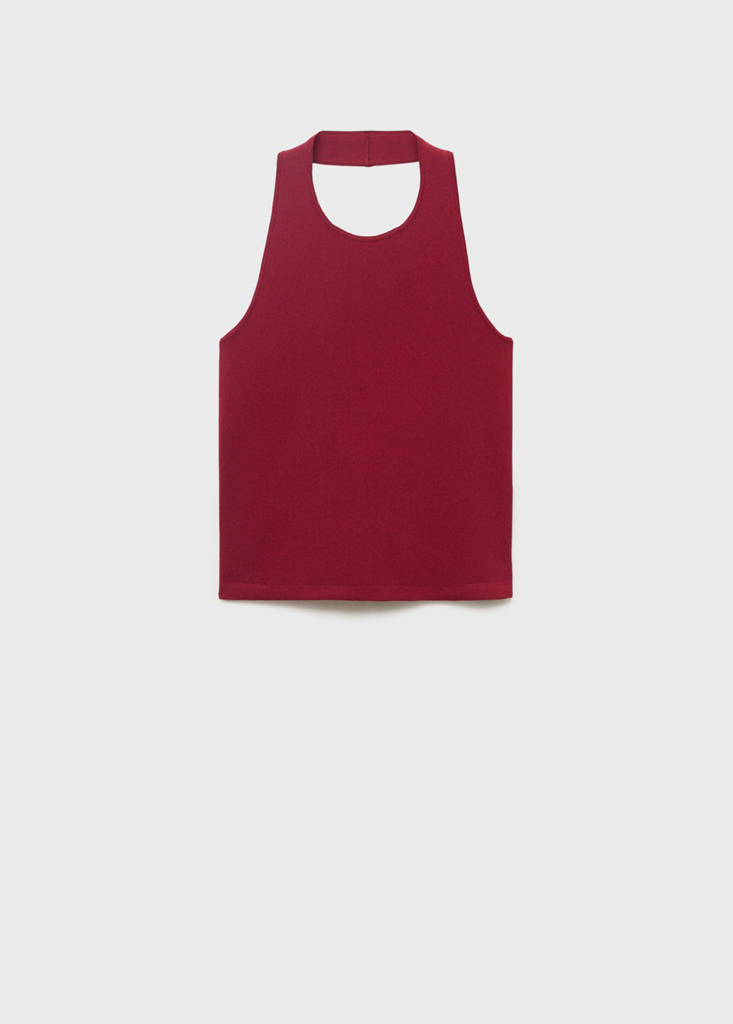 Knitted top with hoop detail — Wine