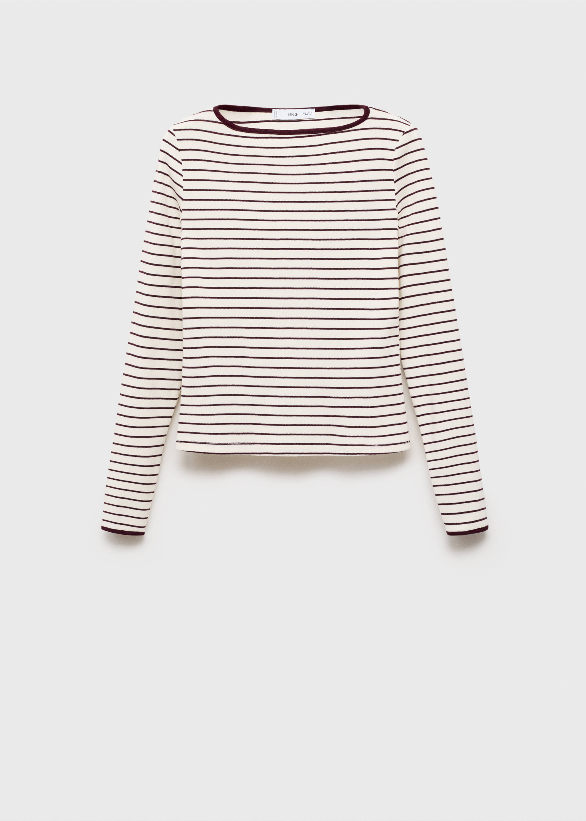Cotton t-shirt with buttoned cuffs - Article without model, Burgundy. Ref: 17034085-00.