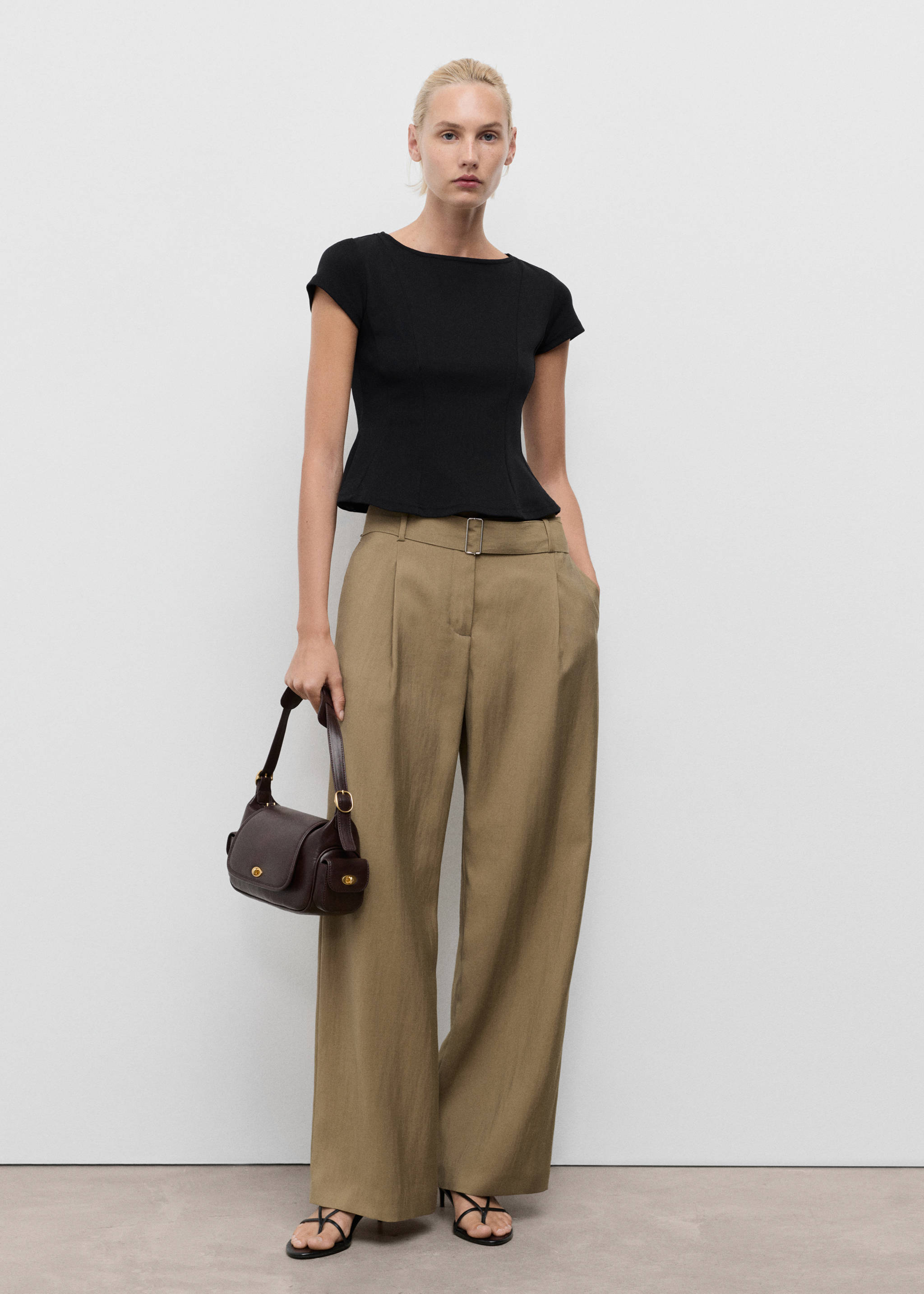 Camiseta algodón evasé - Plano general