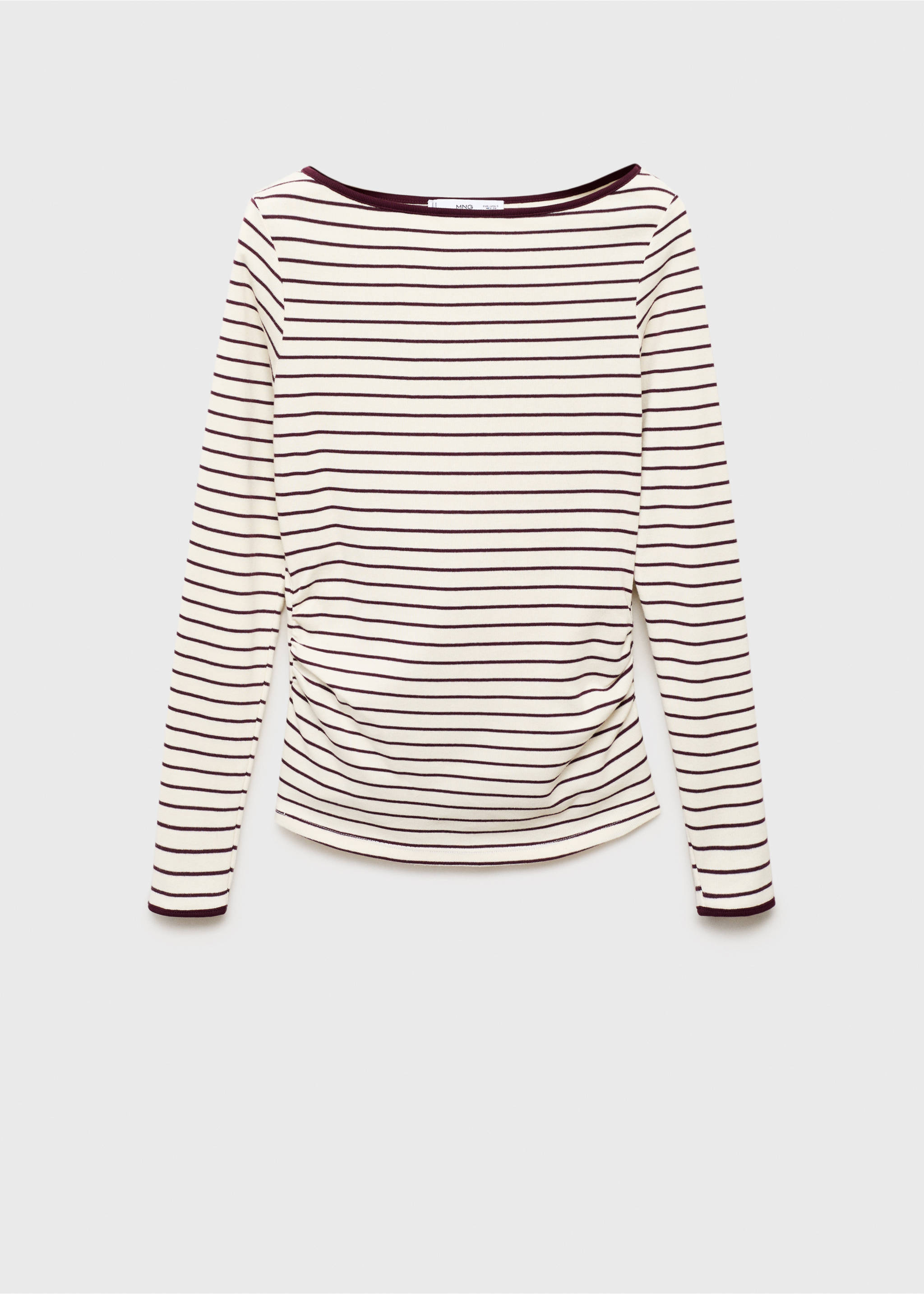 Cotton maternity t-shirt with buttoned cuffs - Article without model, Burgundy. Ref: 17034087-00.