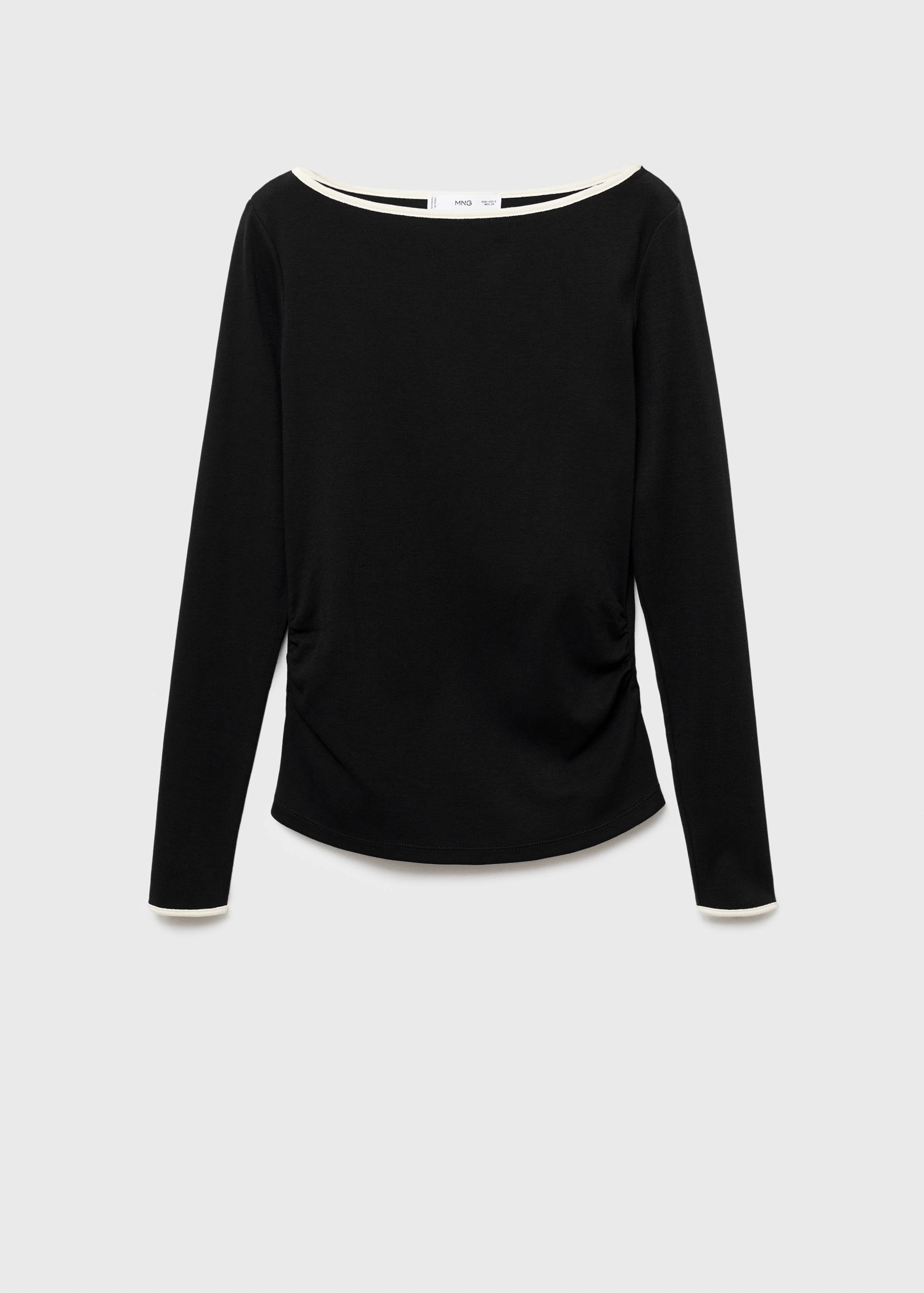 Cotton maternity t-shirt with buttoned cuffs - Article without model