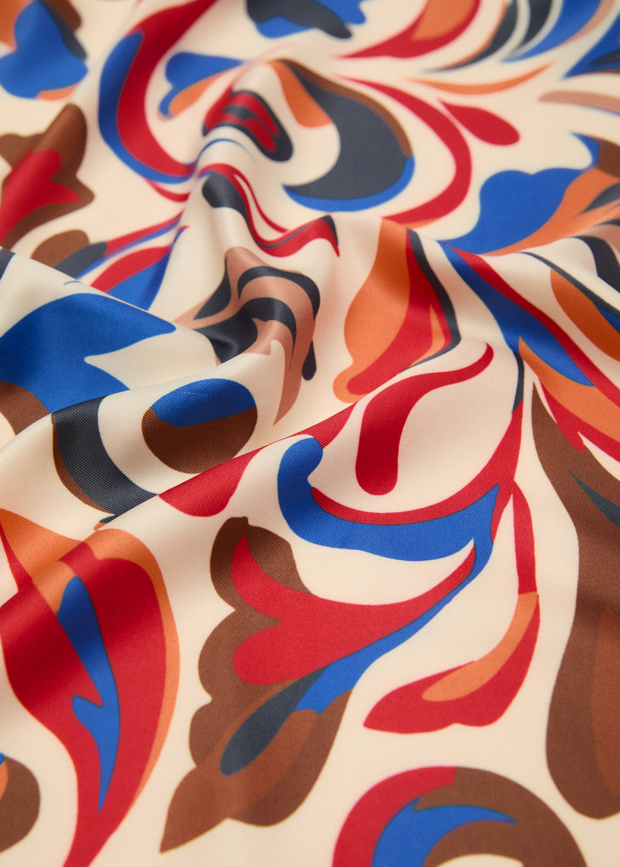 Abstract-print satin scarf - Medium plane