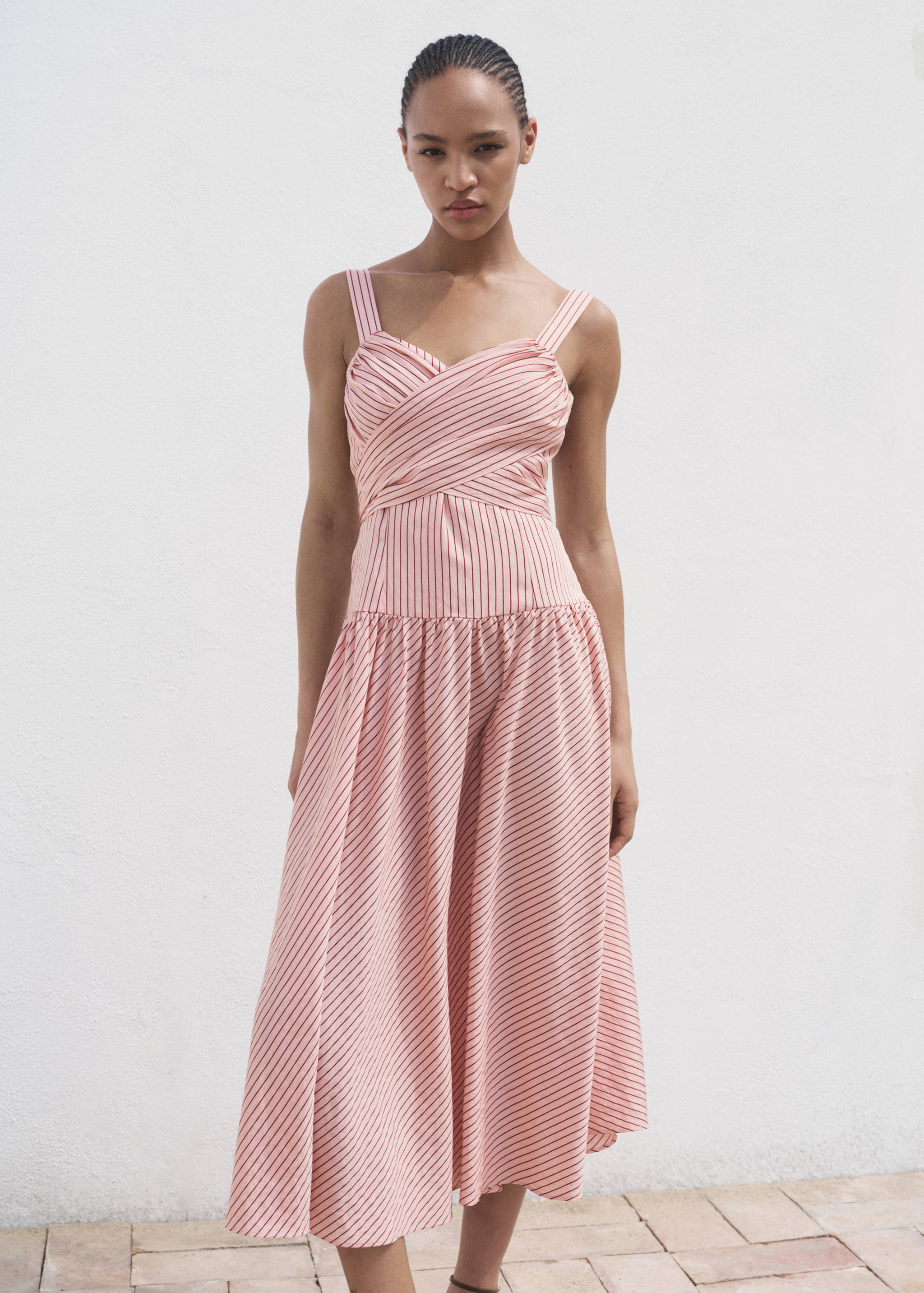 Striped wrap dress - Medium plane