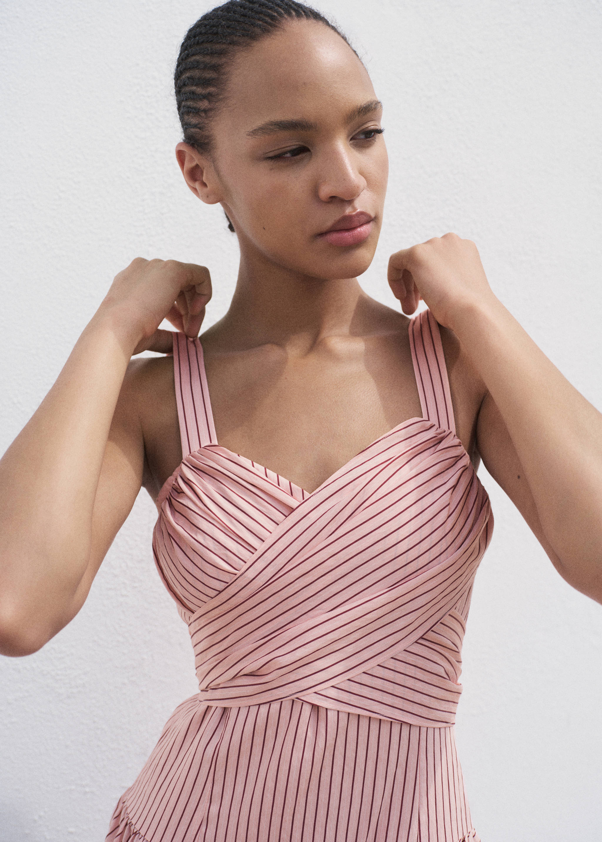 Striped wrap dress - Details of the article 1