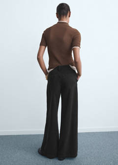 Wide leg pleated jeans — Black denim 3