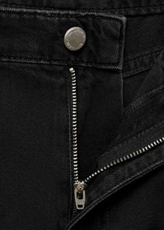 Wide leg pleated jeans — Black denim 8