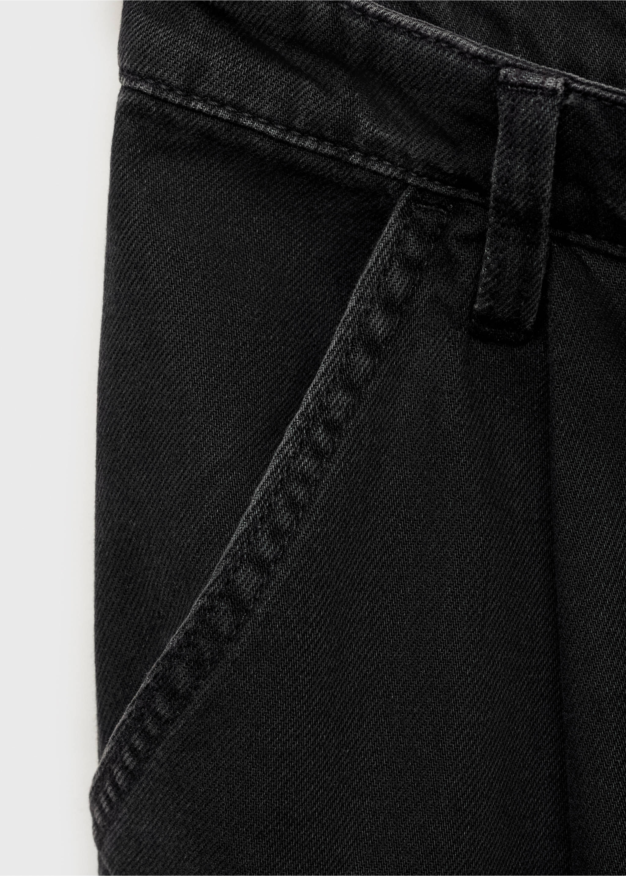 Широкие джинсы wide leg с защипами - Деталь изделия 0, Черный деним. Ref: 17034095-00.