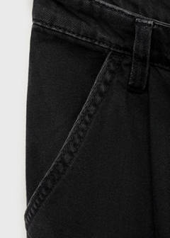 Wide leg pleated jeans — Black denim 9