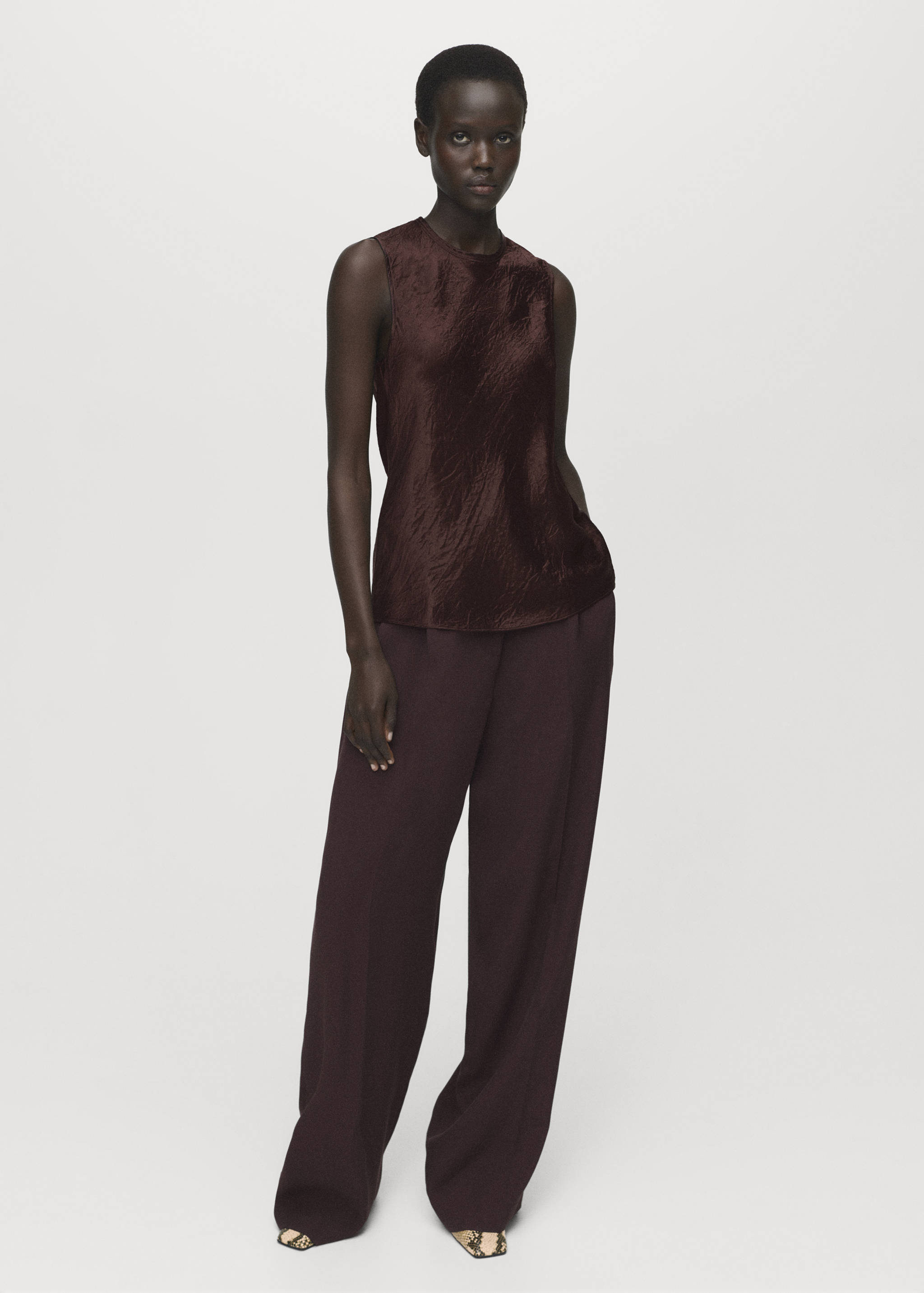 Blouse satinée effet froissé - Plan général