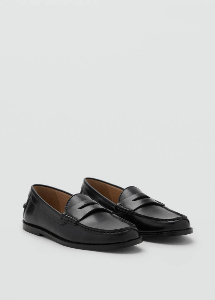 Faux-leather moccasin — Black