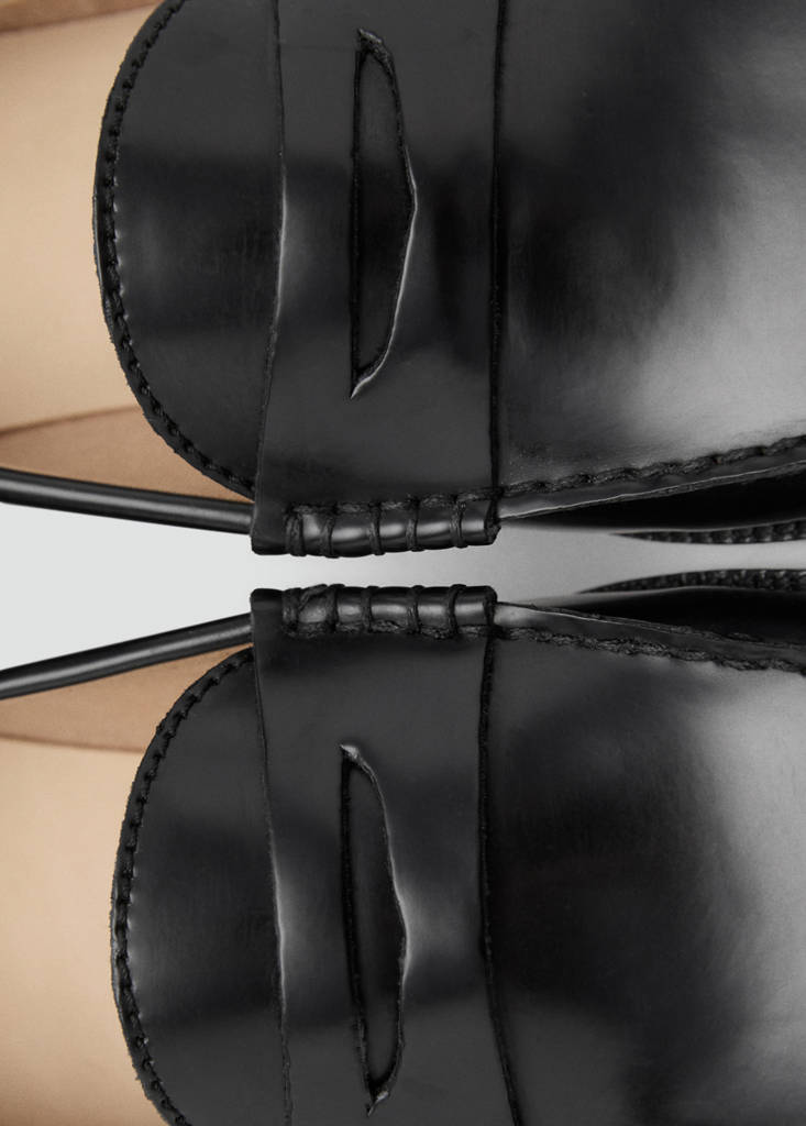 Faux-leather moccasin — Black