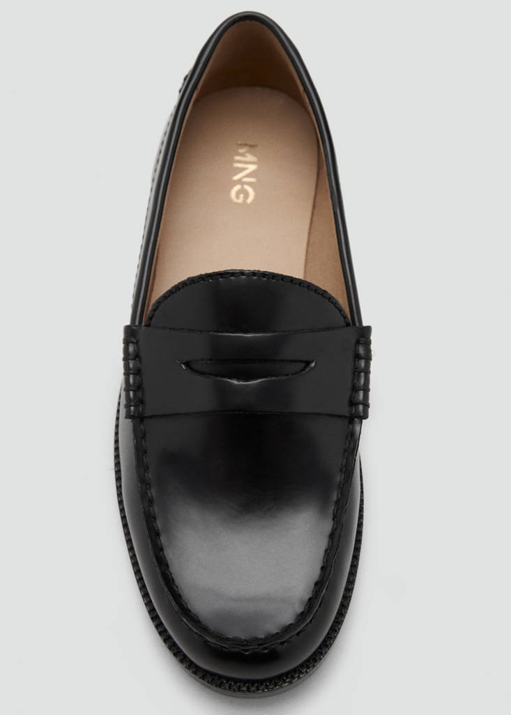 Faux-leather moccasin — Black