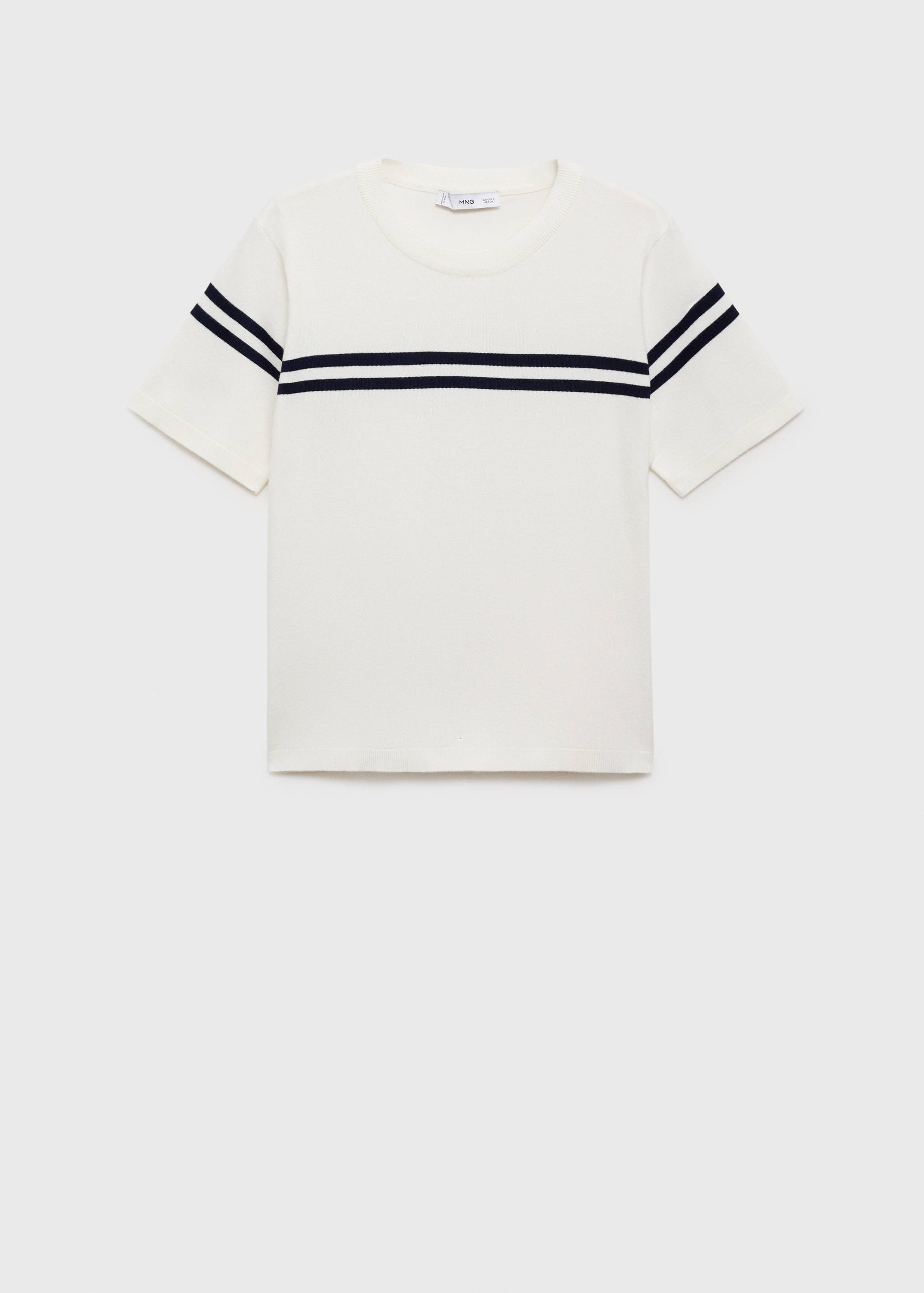 Striped short-sleeved sweater - Article without model