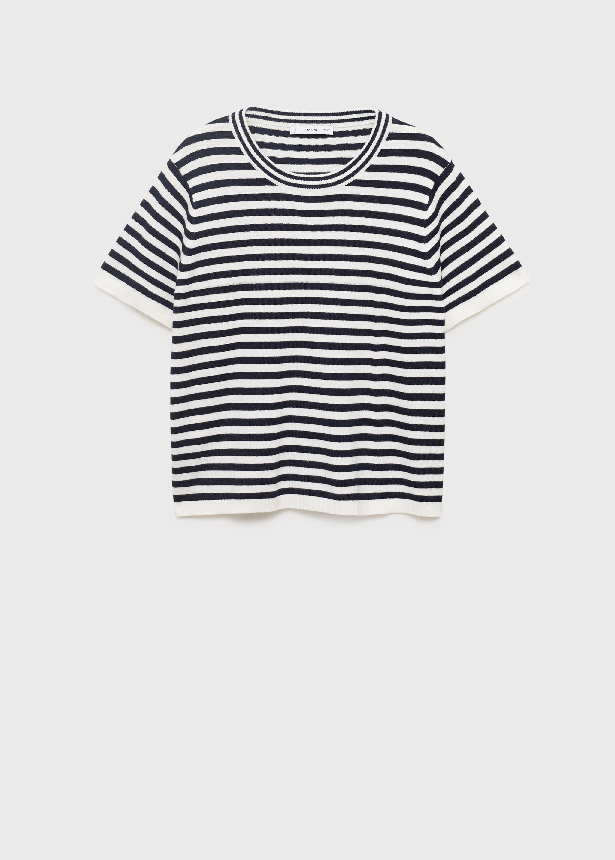Striped short-sleeved sweater - Article without model