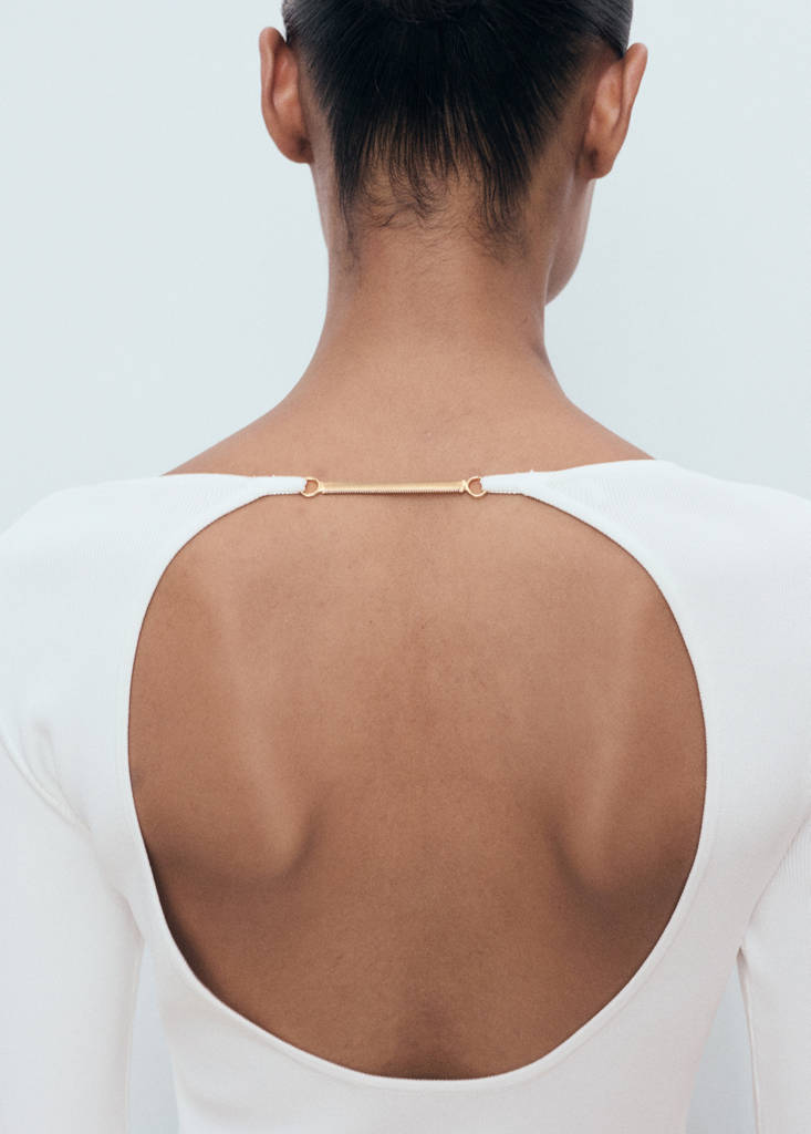 Open-back knitted dress — Off White