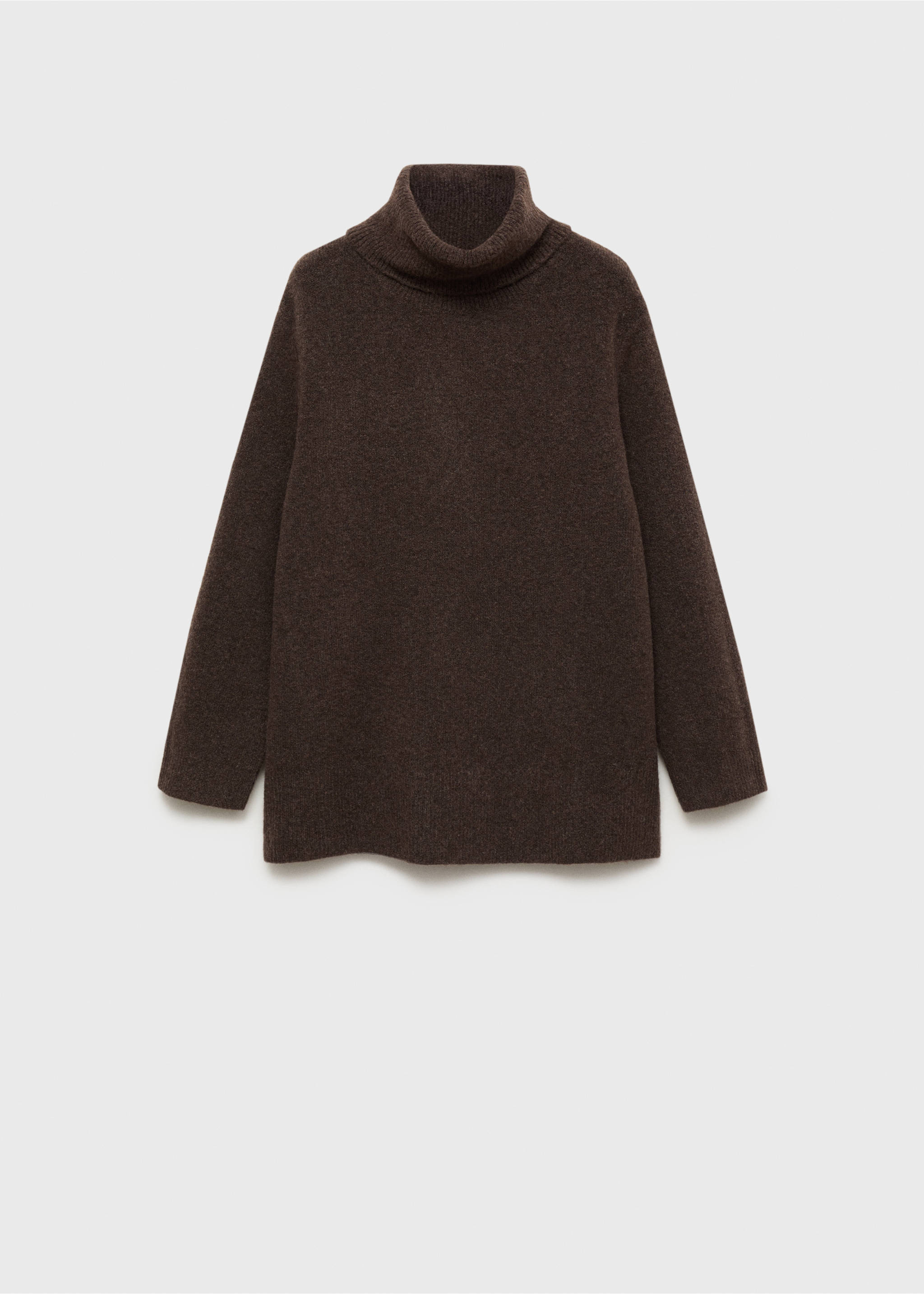 Turtleneck knit sweater - Article without model, Chocolate. Ref: 17034101-00.
