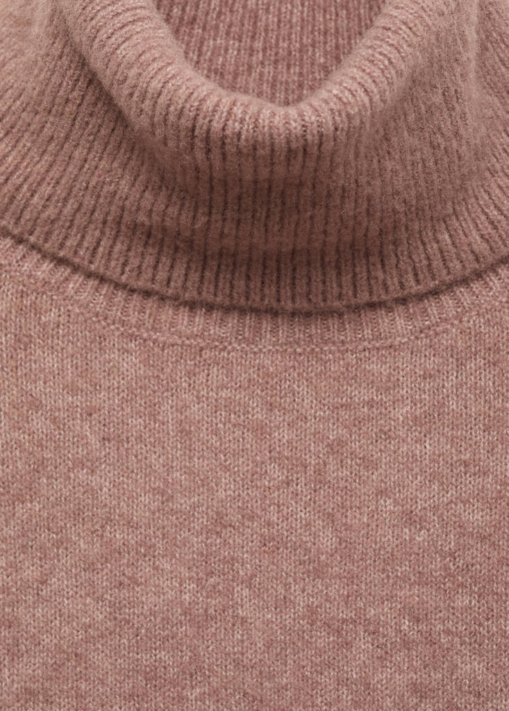 Turtleneck knit sweater — Medium Brown
