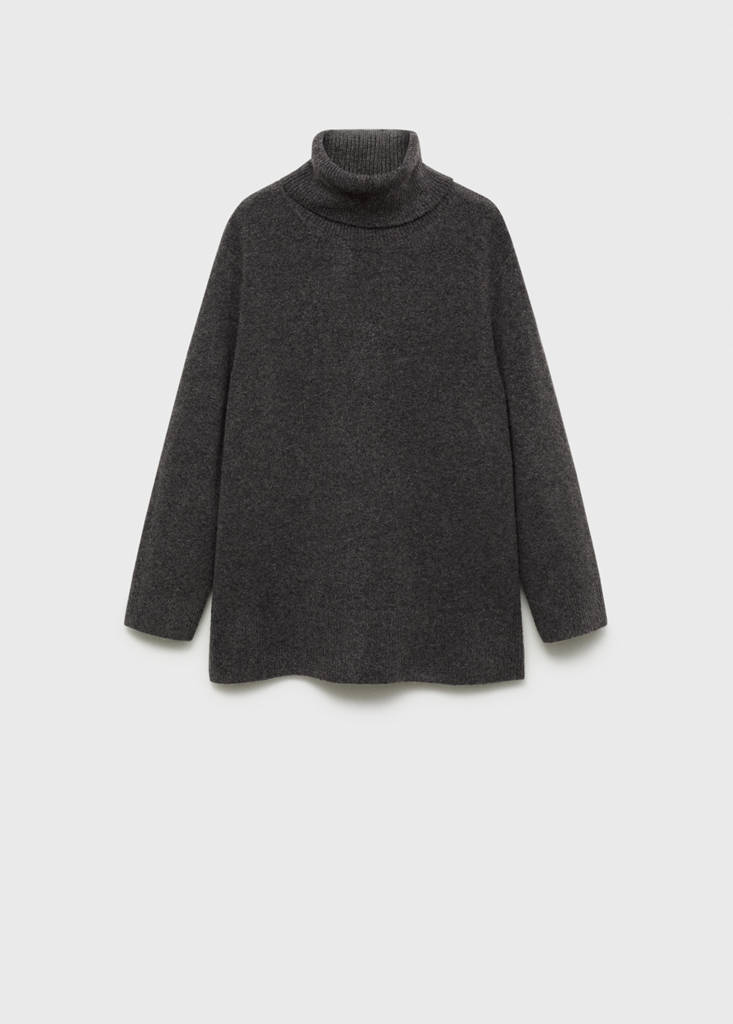 Turtleneck knit sweater — Charcoal