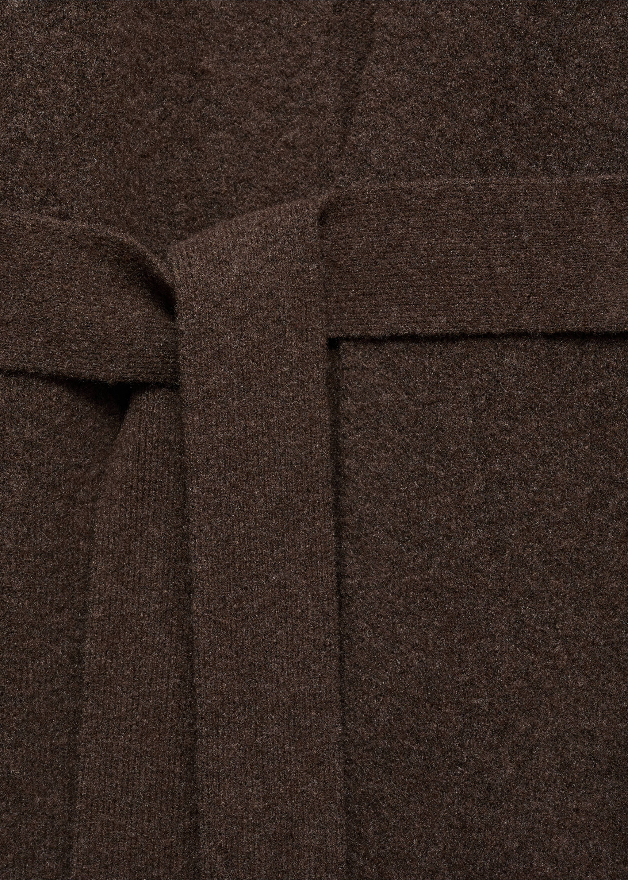 Long knit cardigan - Details of the article 8, Chocolate. Ref: 17034102-00.