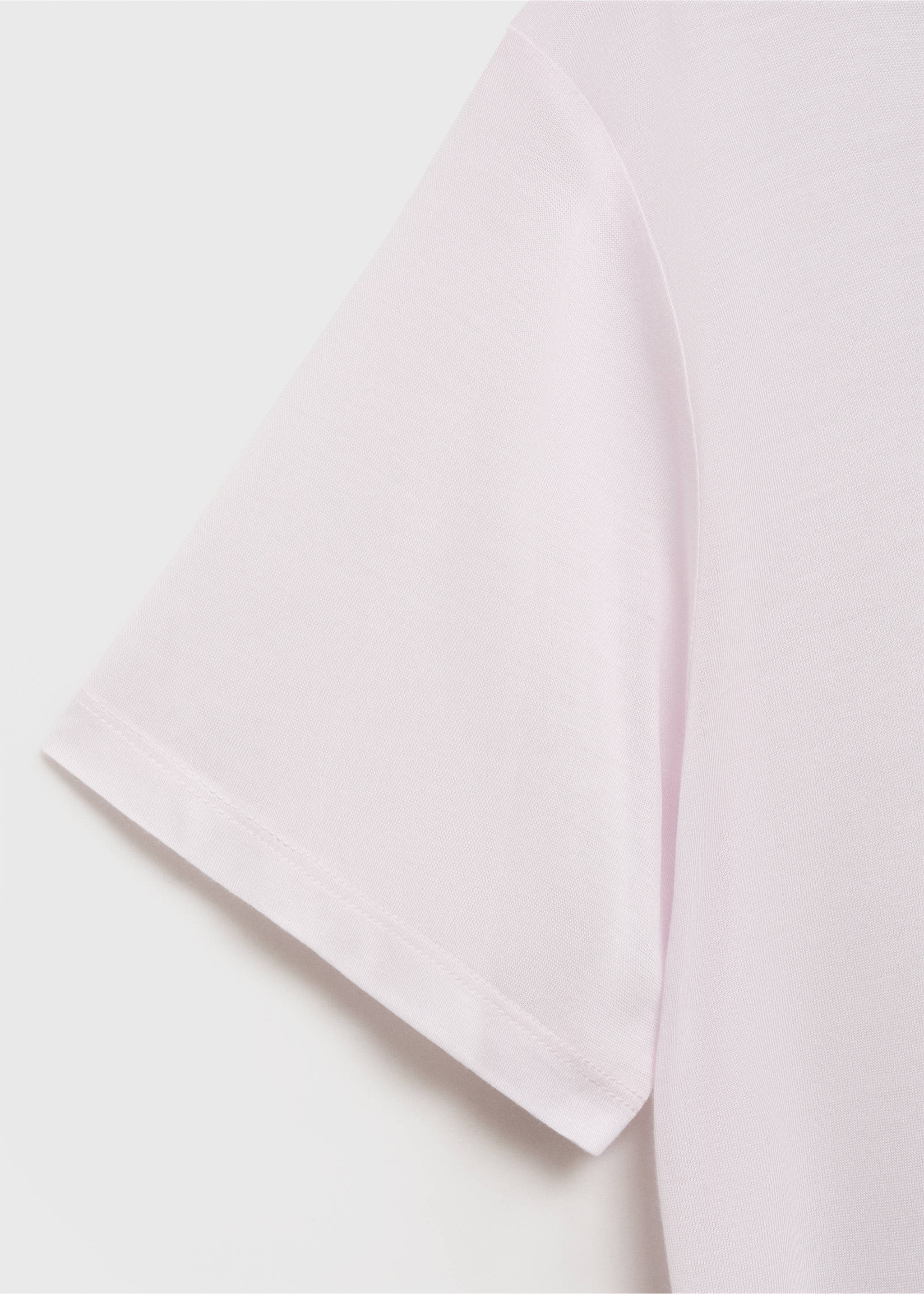 Close-up of the pale pink fabric and sleeve detail on a pyjama t-shirt., Light/Pastel Grey. Ref: 17034105-00.