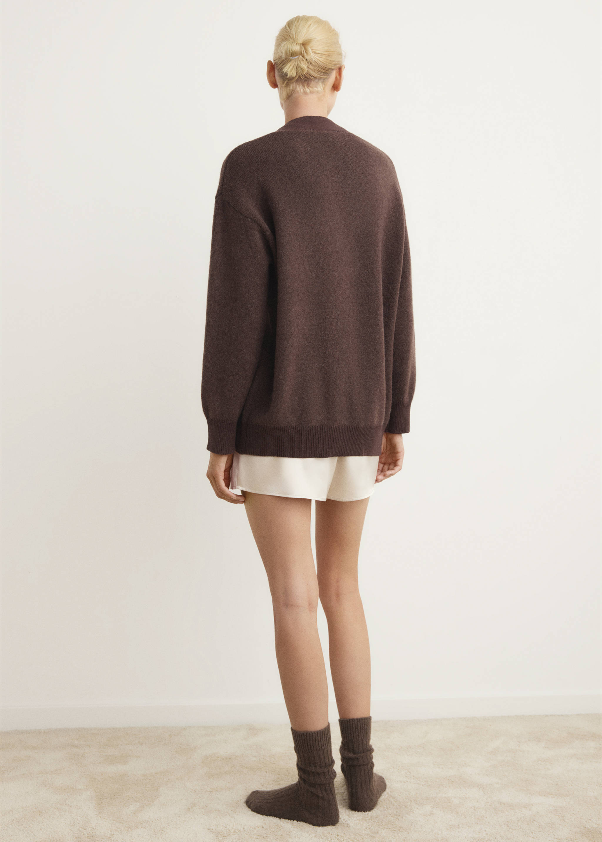 Knitted cardigan with contrasting detail - Reverse of the article